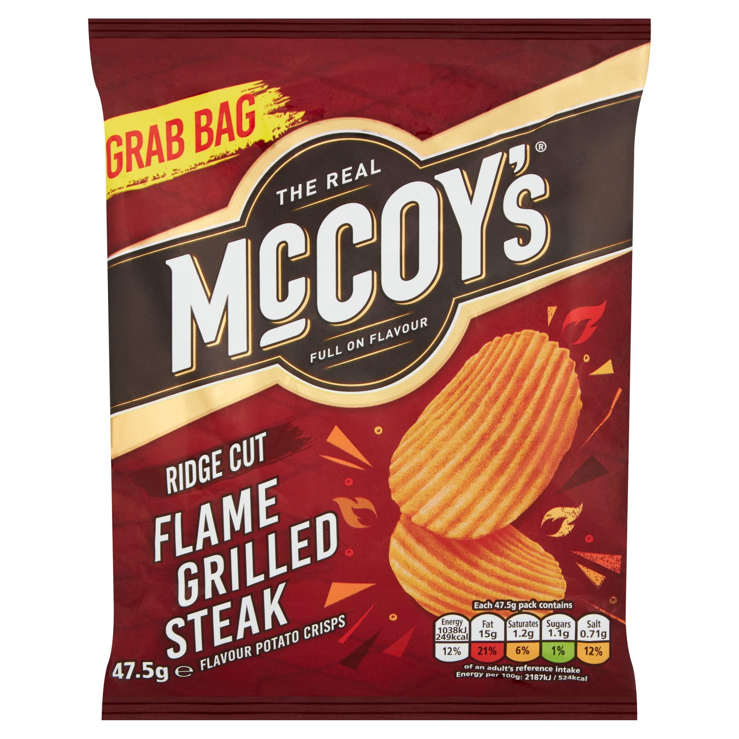 Ridge Cut Flame Grilled Steak Crisps, 47.5 g