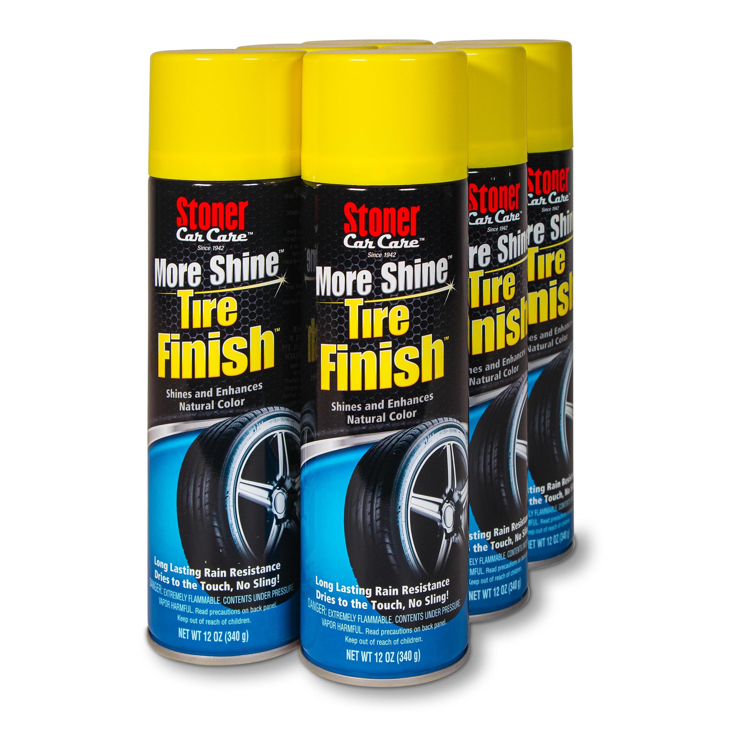 - 91094-6PK More Shine Tire Finish – Tire Shine Spray Restores Deep Matte Black Finish with Long-Lasting Rain-Resistant Protection, Dry-to-Touch – 12 oz (Pack of 6)