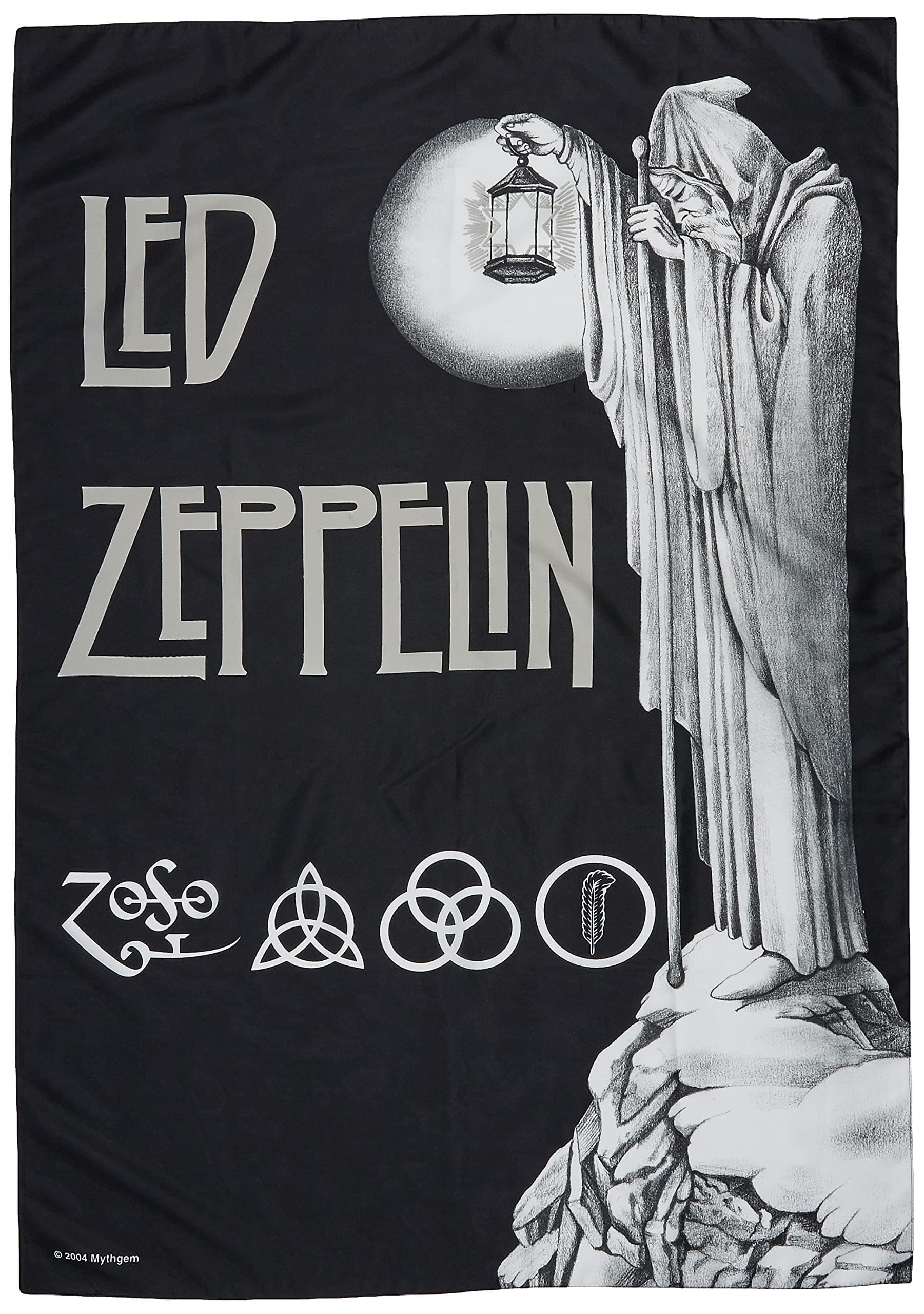 HEART ROCK - Zeppelin Stairway Led Flag of Italian Quality, Resistant Materials and Vivid Colours - Made in Italy [100% Polyester - 110 x 75 cm]