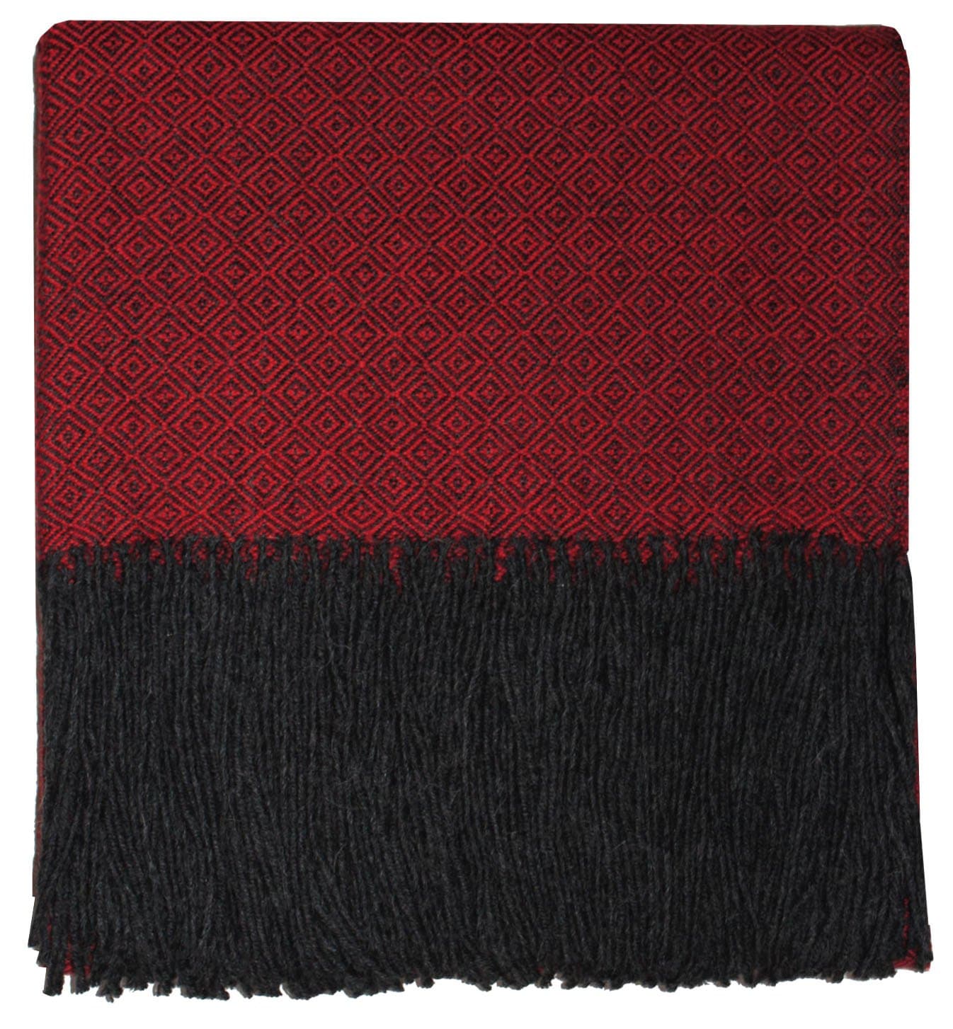 Lorenzo Cana Fair Trade Blanket 100% Pure Baby Alpaca Hand Woven Alpaca Wool Blanket/Sofa Throw/Blanket Bedspread Mauve Diamond Woven Red Anthracite 96029