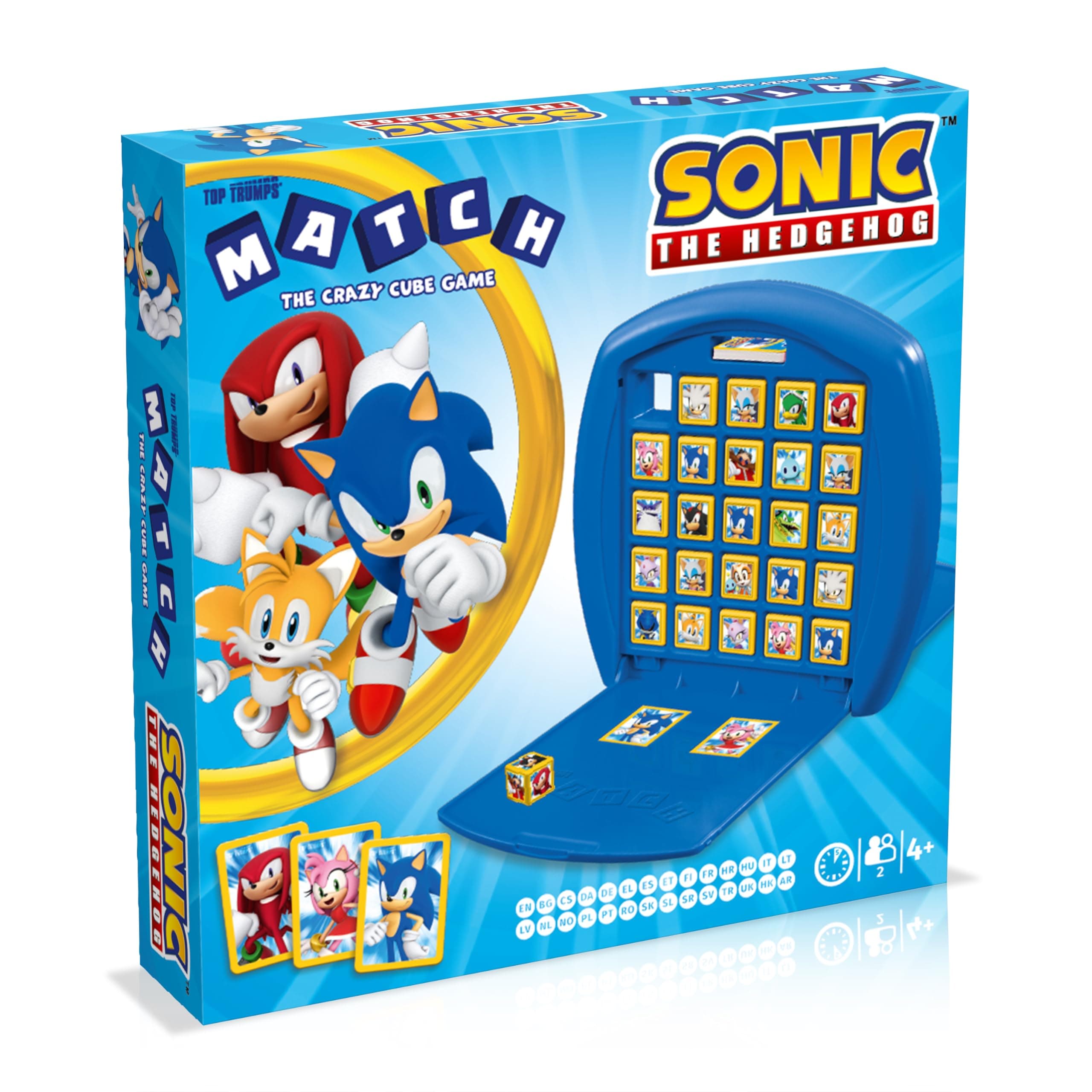 Match Sonic the Hedgehog Board Game, match 5 Tails, Knuckles, Shadow, Doctor Eggman in a row to win, great gift for SEGA video game fans, for ages 4 plus