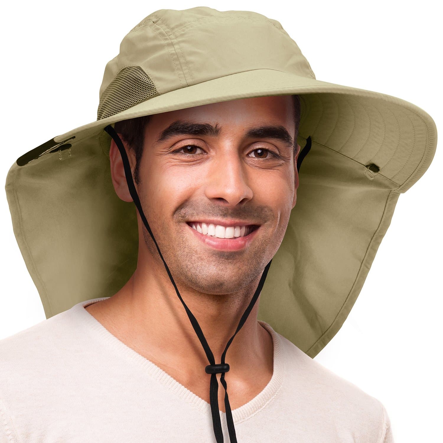 SolarisSun Hat with Neck Flap, UPF 50 Sun Protection Lightweight Sun Cap for Men Women, Wide Brim Hat for Fishing Hiking