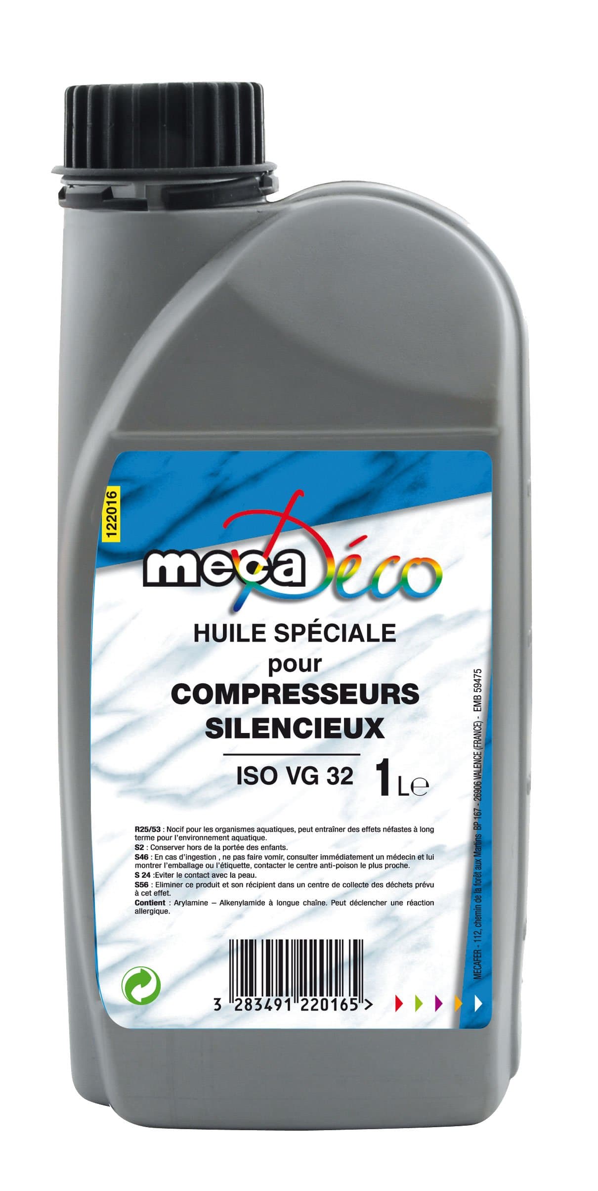 Mecafer 122016 Oil for Silent Compressors ISO VG 32 1 L