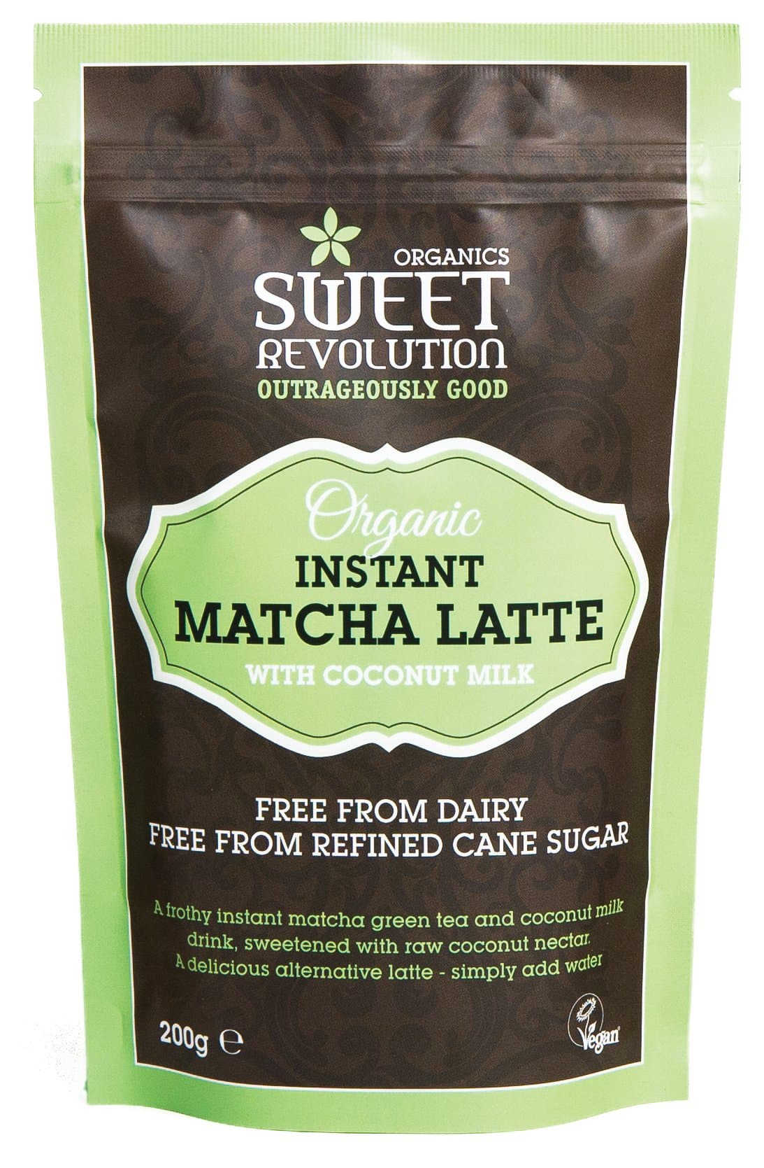 Sweet Revolution Organic Instant Matcha Latte with Coconut Milk, 200 g