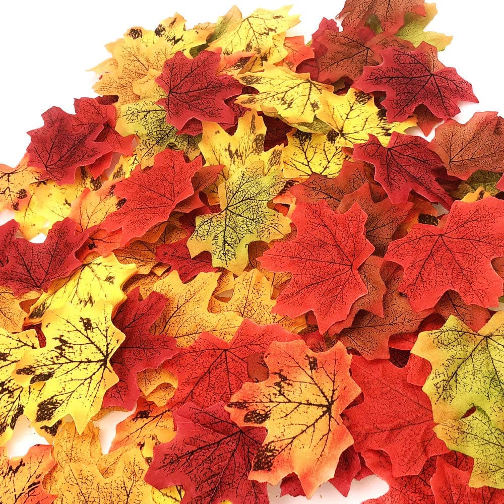 CODE FLORIST 200 Pcs Fall Artificial Maple Leaves for Thanksgiving, Decorations,Festival Events