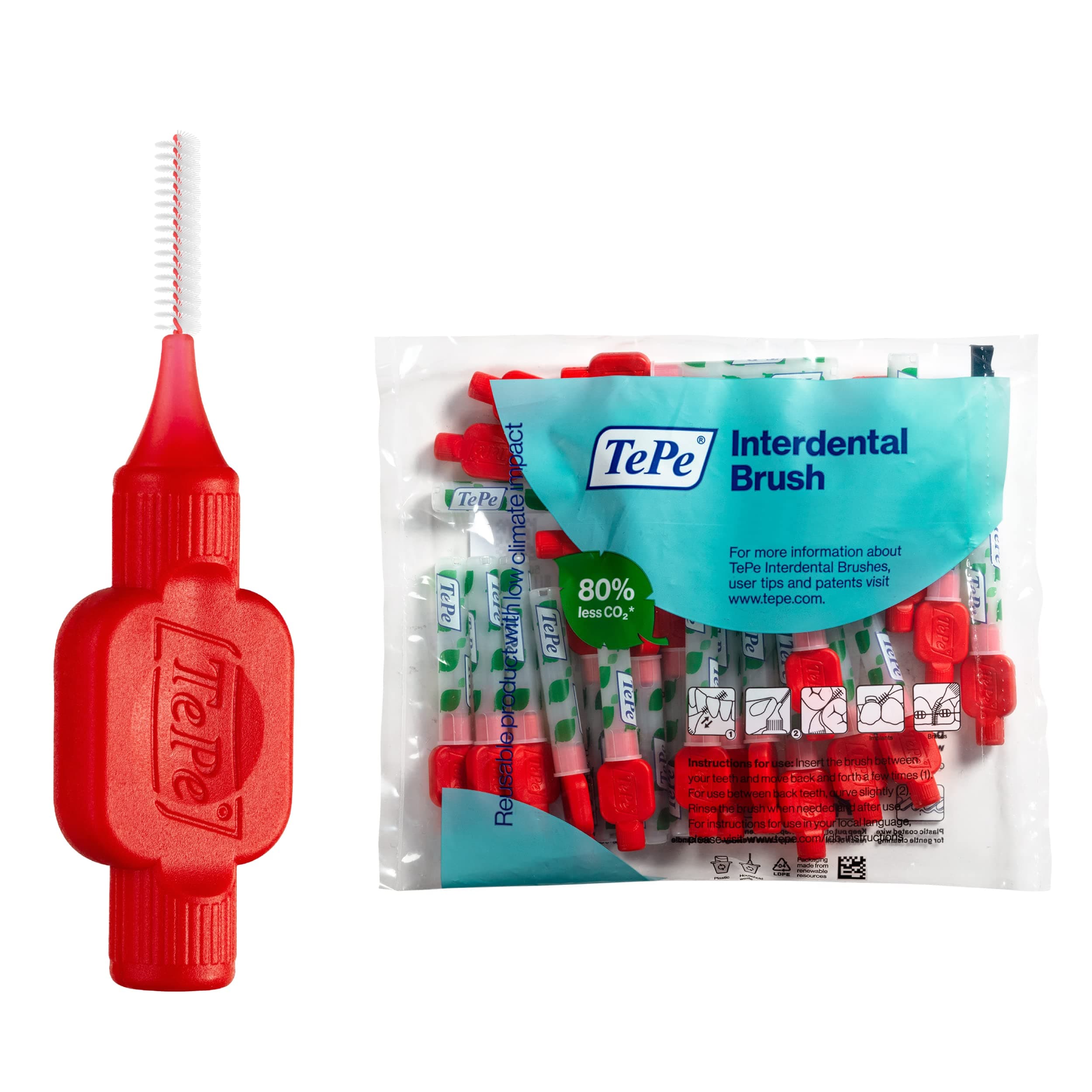 Original Interdental Brushes 0.5 mm Red Pack of 25