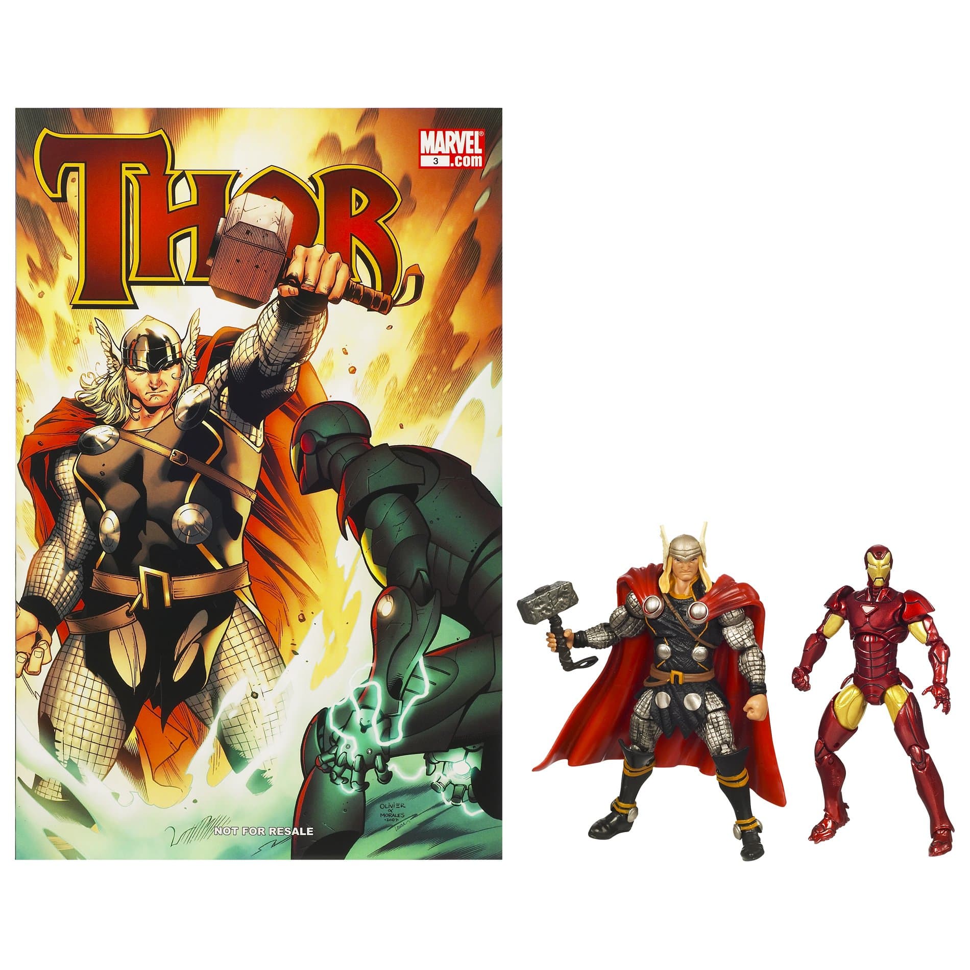 Marvel Universe Greatest Battles Action Figure Comic 2Pack - Thor & Iron Man
