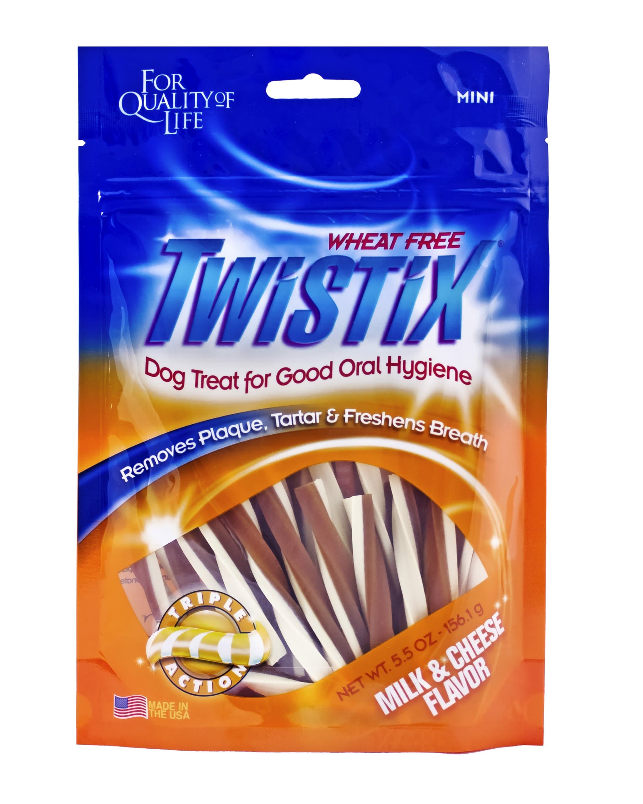 Twistix 5.5-Ounce Milk And Cheese Dental Chew Treats For Dogs, Mini