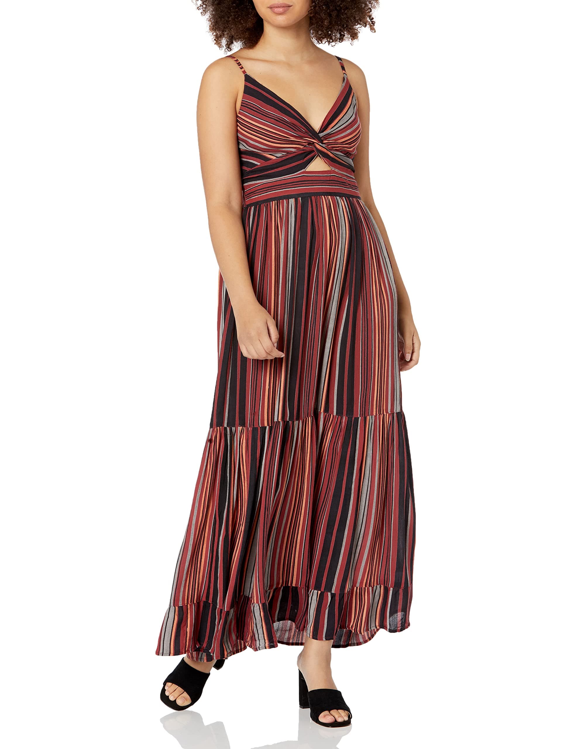 Angie Women's Peek a Boo Tiered Maxi Dress