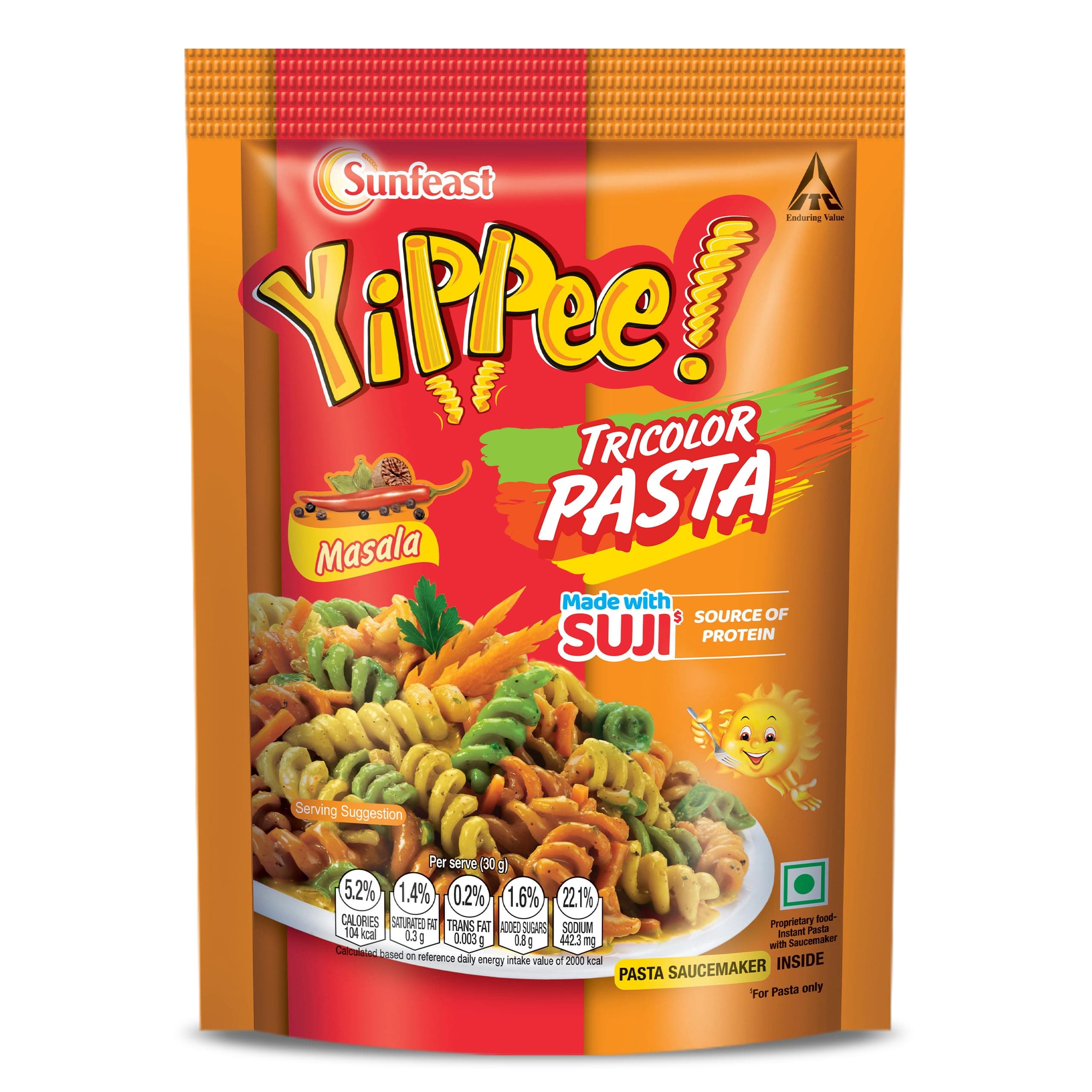 Yippee! Tricolor Pasta|Masala|Soft & Creamy Pasta|Instant Pasta Made with Suji/ Rava 74.7g