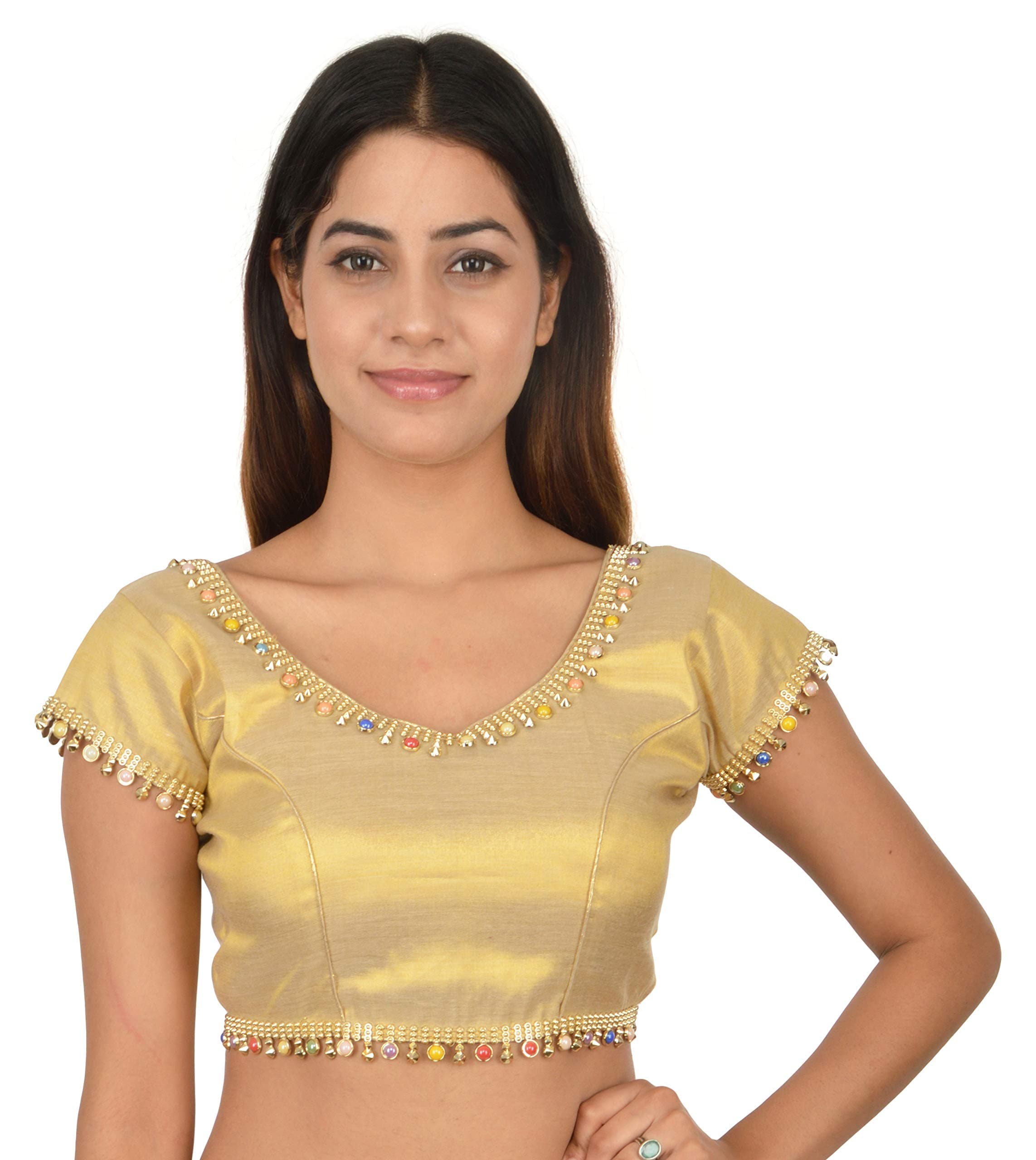 Nishtha Creation BLOUSE Women's Raw Silk Saree Blouse