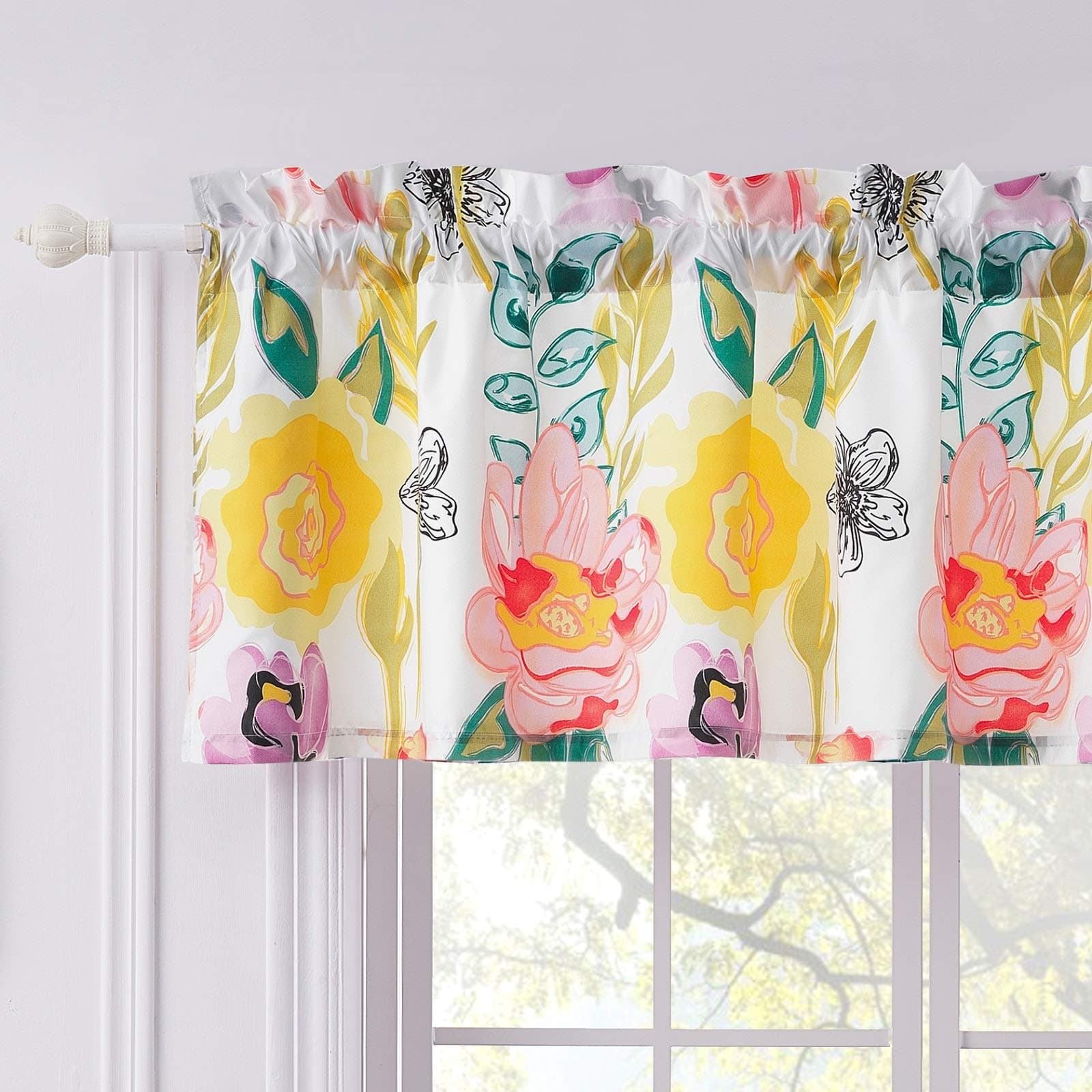 Greenland Home Watercolor Dream Window Valance, White