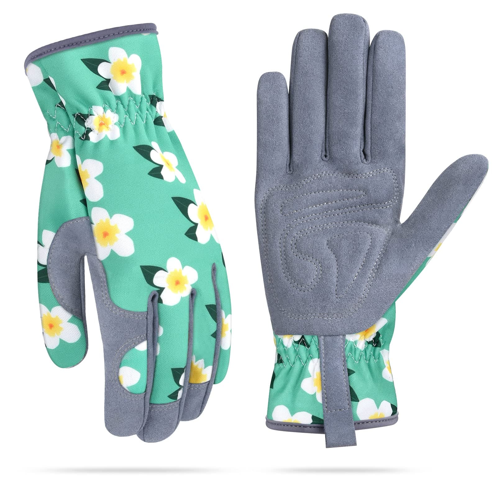 Womens Gardening Weeding Working Gloves, Leather Garden Glove for Women Thorn Proof No Stab for Digging, Planting,Pruning