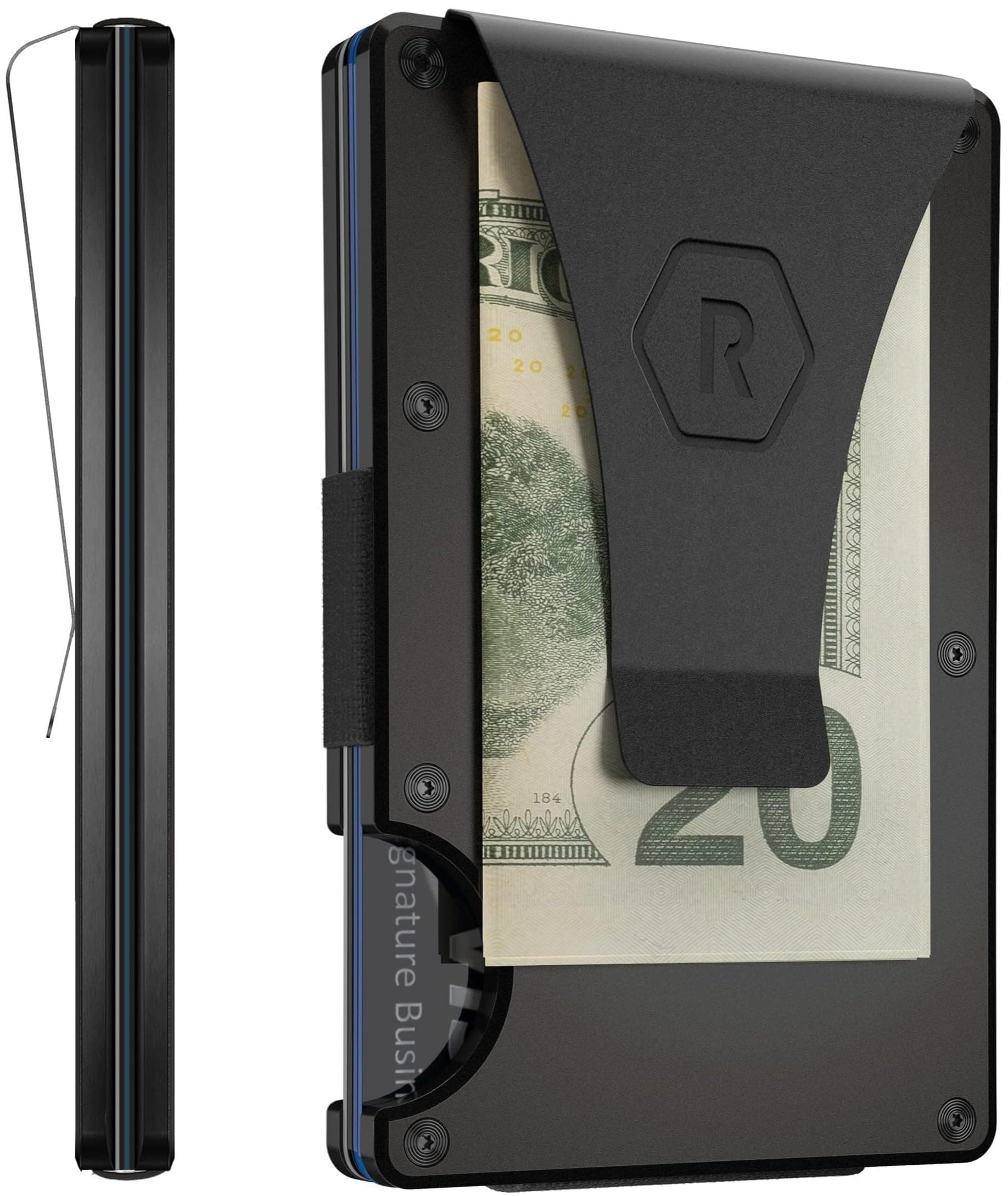 Wallet for Men - Slim Minimalist Compact Wallet and Card Holder, RFID Protected Front Pocket Wallets for Men with Integrated Money Clip (Royal Black)