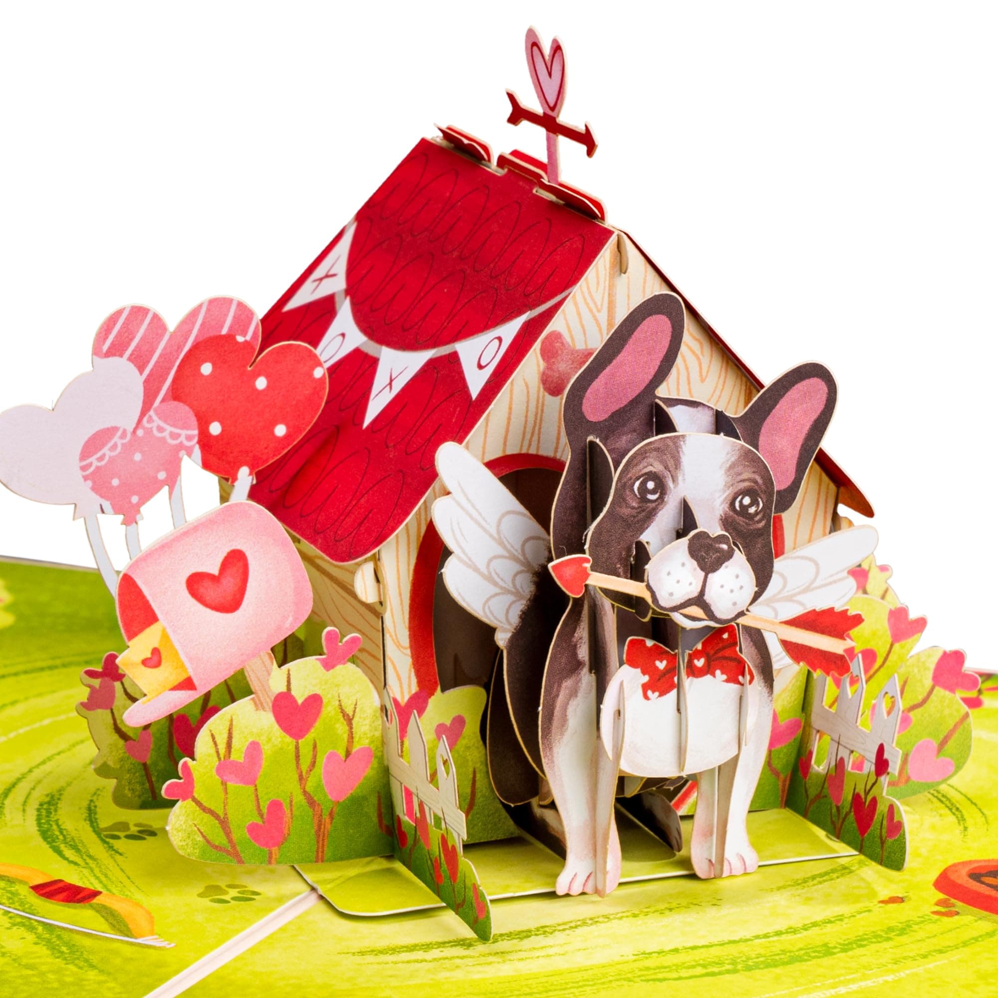Paper Love 3D Pup's Love Cabin Pop Up Mothers Day Card, With Detachable Popup Keepsake, Gift for Mothers Day, Valentines Day, Birthday, Wedding, Anniversary, All Occasion - 5" x 7" Cover - Includes Envelope and Note Tag