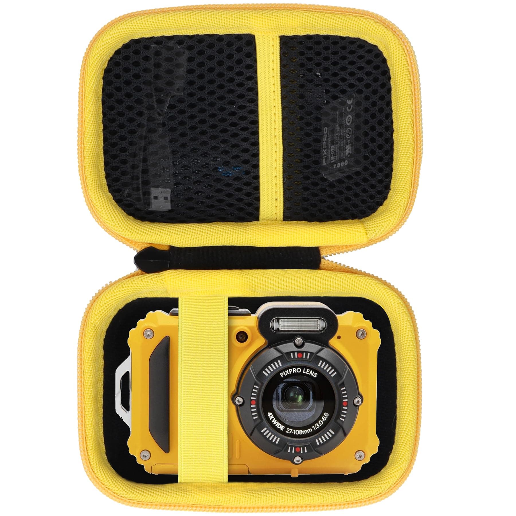 Storage Case Compatible with Kodak PIXPRO WPZ2 Rugged Waterproof Shockproof Dustproof WiFi Digital Camera (Black + Yellow Case)