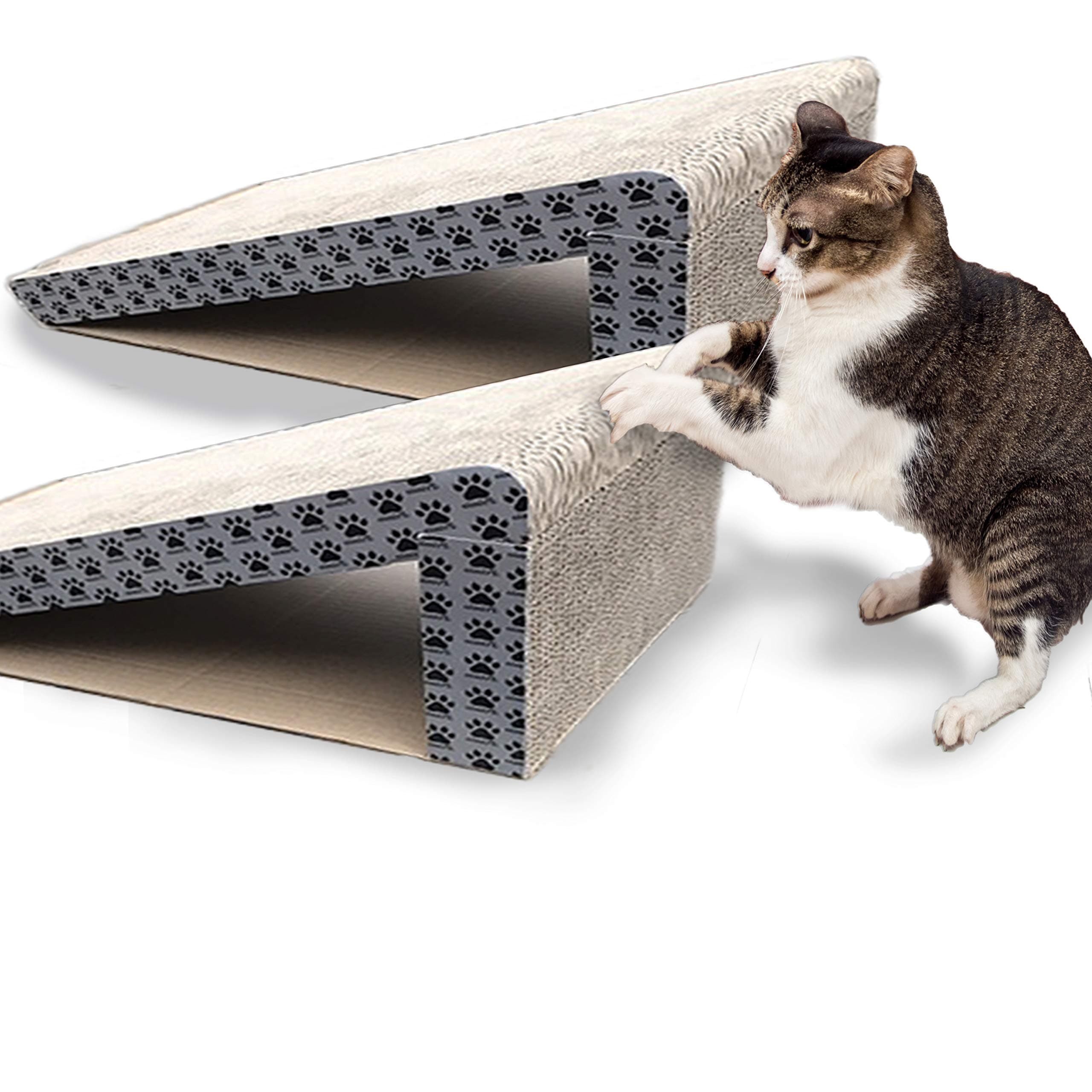 Cat Scratch Ramps (2 Ramps for One Price) - Foldable for Travel and Easy Storage - Great for Cats Playing Over, Laying, and Scratching - Patent Pending Design (2 Pack)