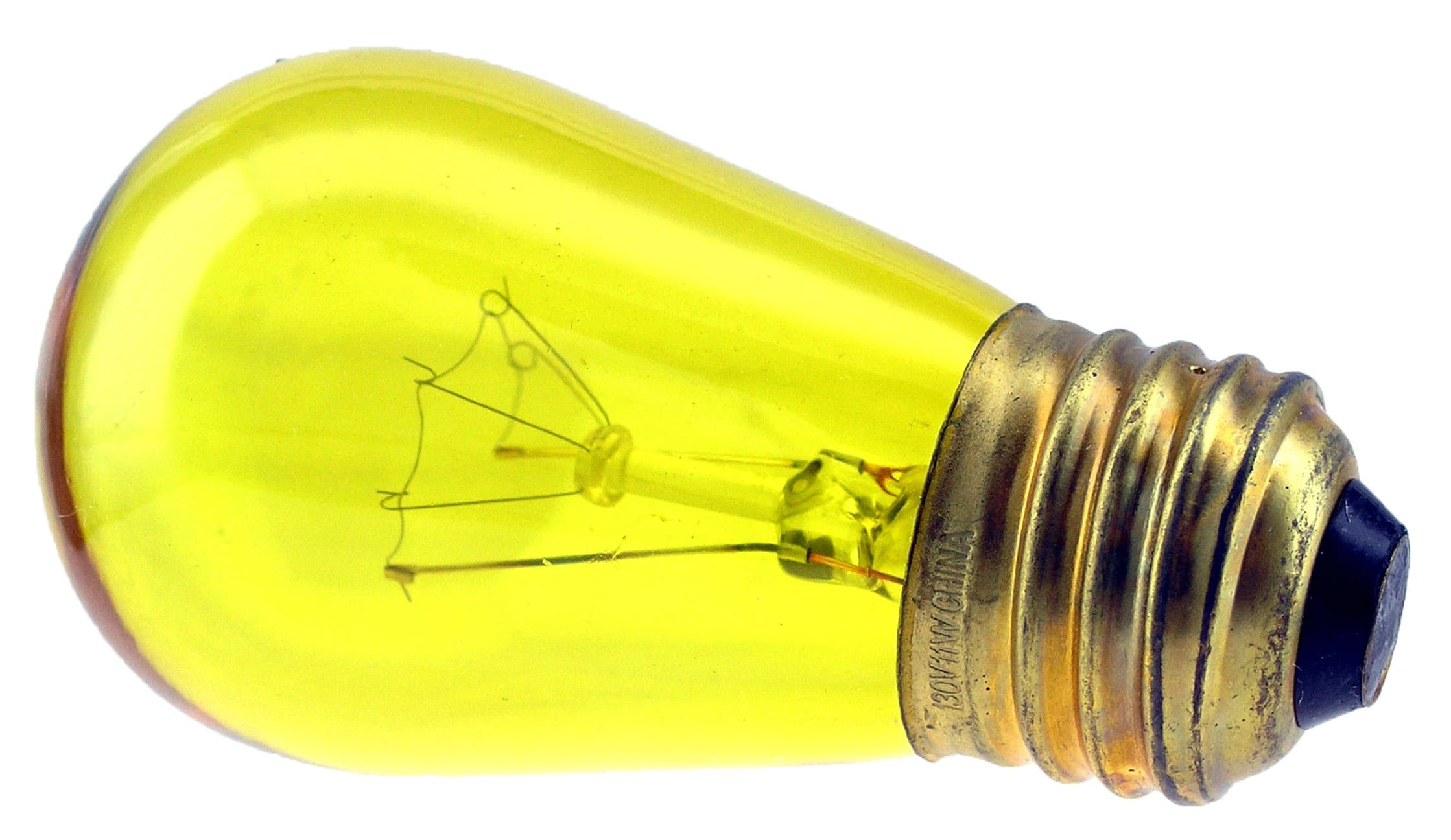 Novelty Light - 11watt S14 Commerical Grade S14 Transparent Color Replacement Bulbs, E27 Medium Base, Clear, 11 Watt, 25 Pack (Yellow)