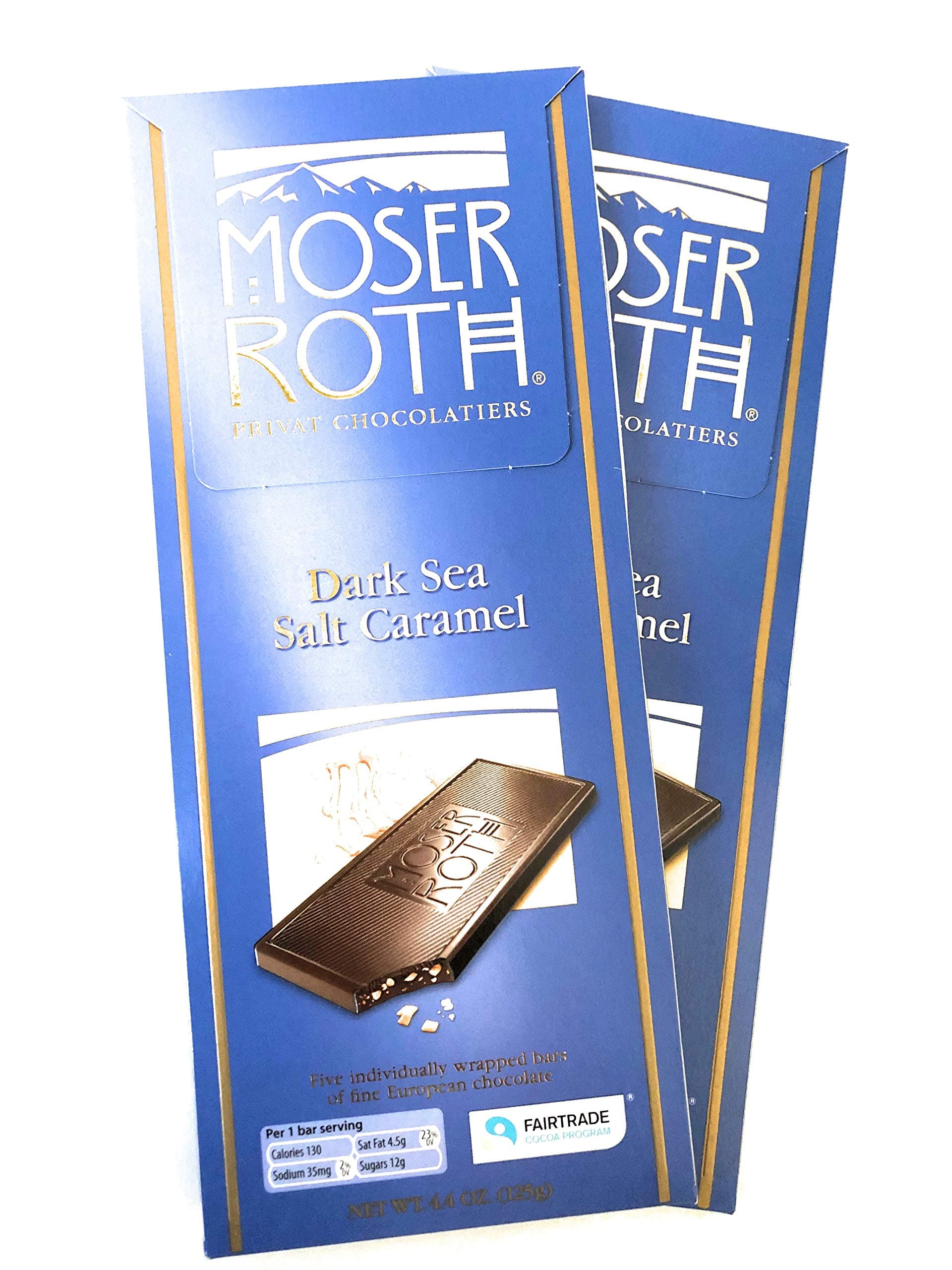 MOSER ROTH German Dark/Sea Salt/Caramel Chocolate Bars (6 Pack)
