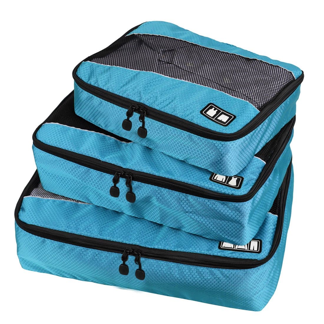 CuteNephew Travel Cubes Packing Cube System Durable 3 Piece Weekender Set 20004qianlan