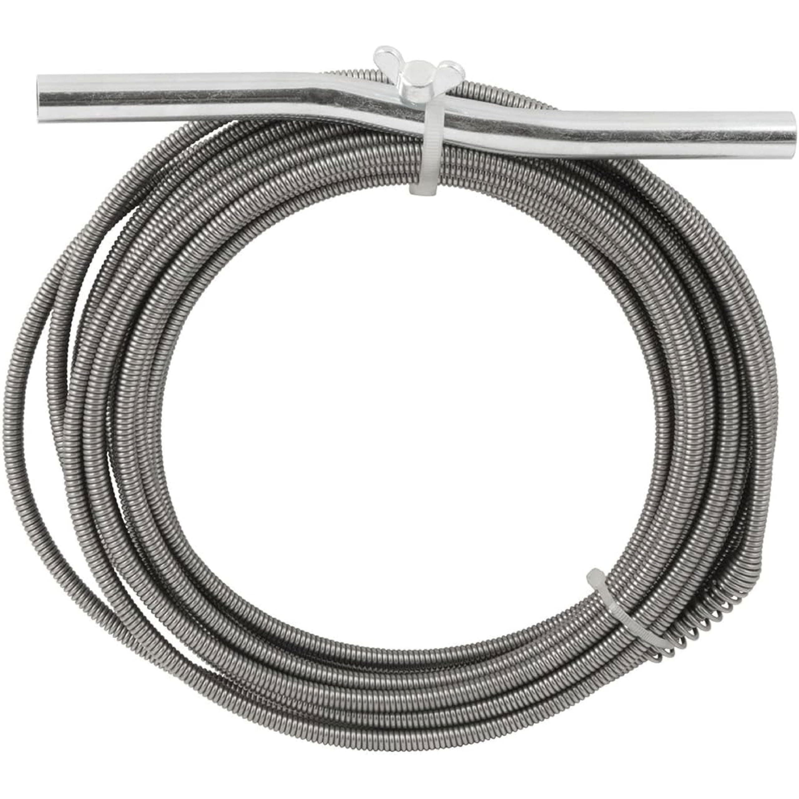 .25-in. Diameter Steel 25-Foot Light Auger for Small to Medium Drains 7710025, Hand-Cranked Toilet Snake and Drain Clog Remover, Plumbing Snake for Toilets and 2-inch Wide Drains