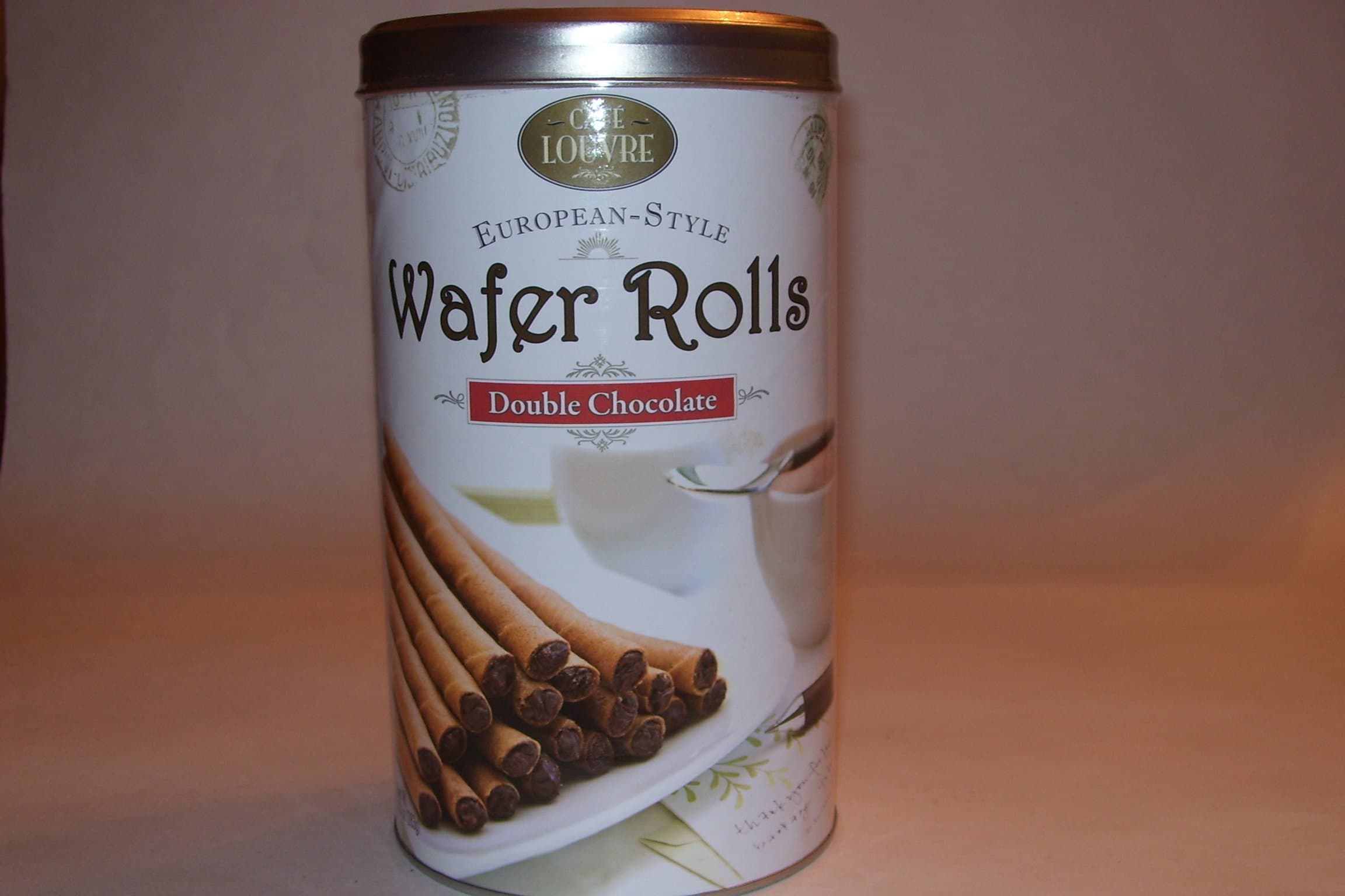 Cafe Louvre European Style Wafer Rolls Double Chocolate 10oz