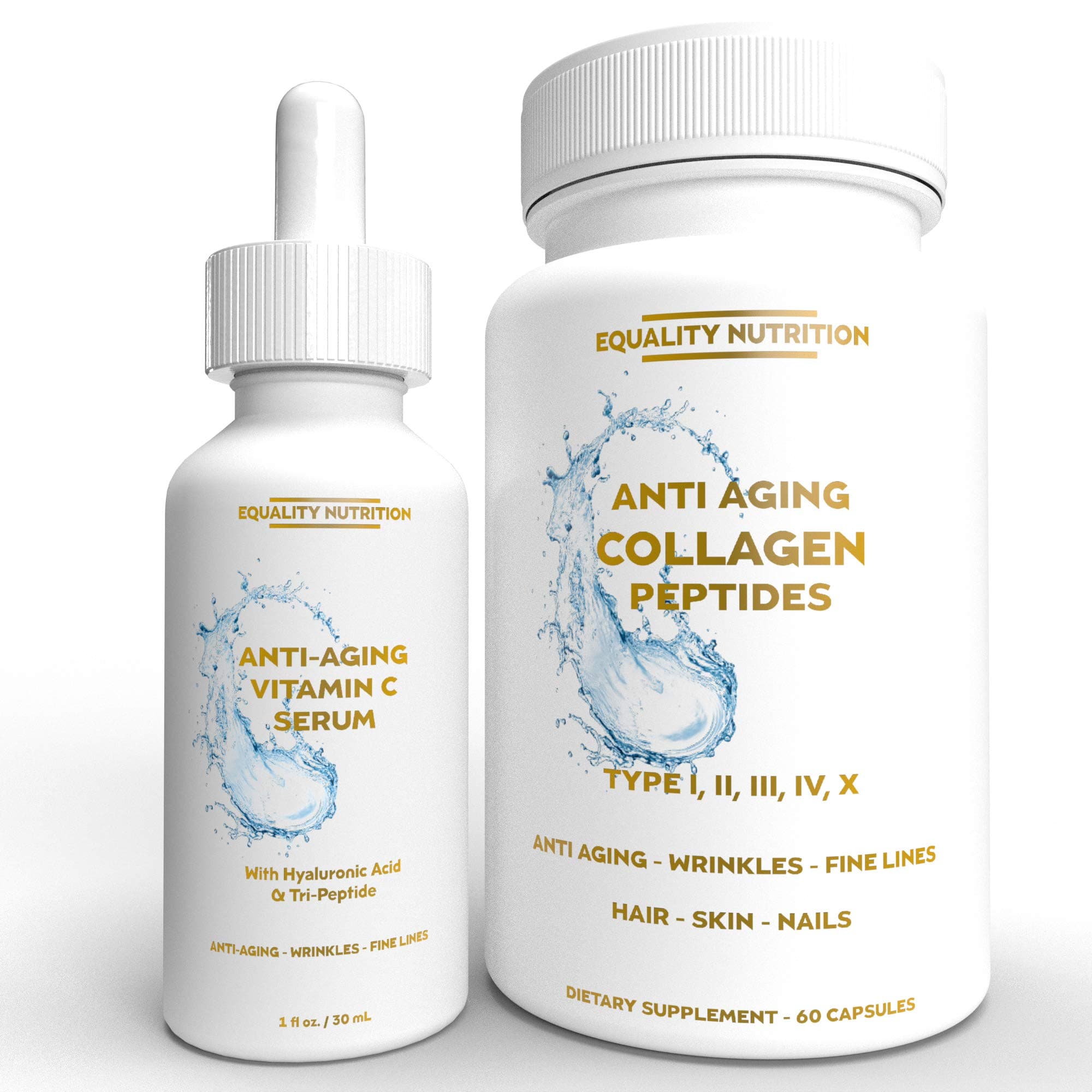 Beauty Boost - Vitamin C Age Defying Serum with Hyaluronic Acid + Multi Collagen Peptides Type I II III V X - Helps Decrease Wrinkle Depth, Reduce Fine Lines and Stretch Marks