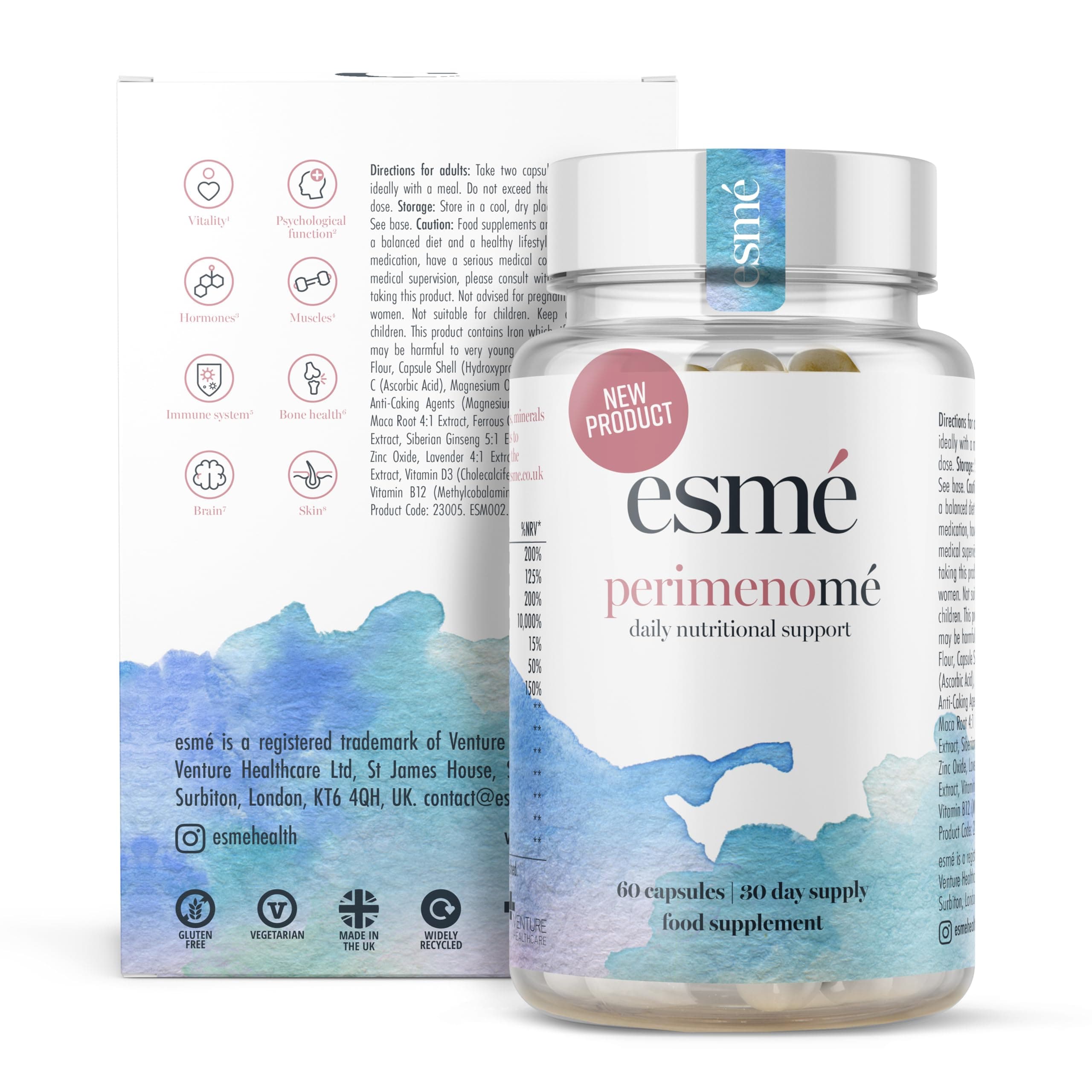 Menopause Supplements Perimenopause Supplements 1 Month Supply - Daily Support for The Early Stage of Menopause – 60 Capsules - Includes Ashwagandha, Vitamins and Red Clover