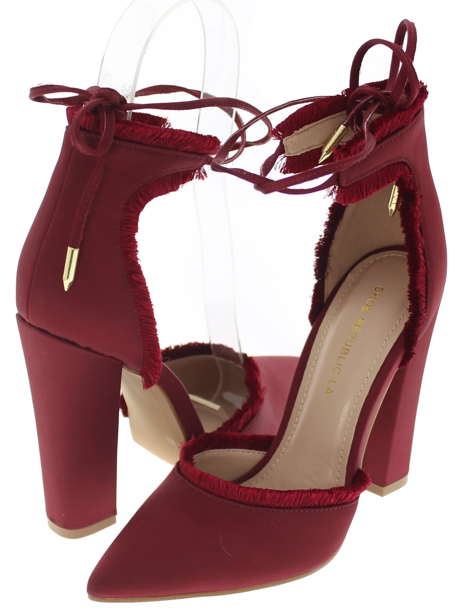 Shoe Republic LA Pointy Toe D'Orsay Pump w/Fringe Accent Massa