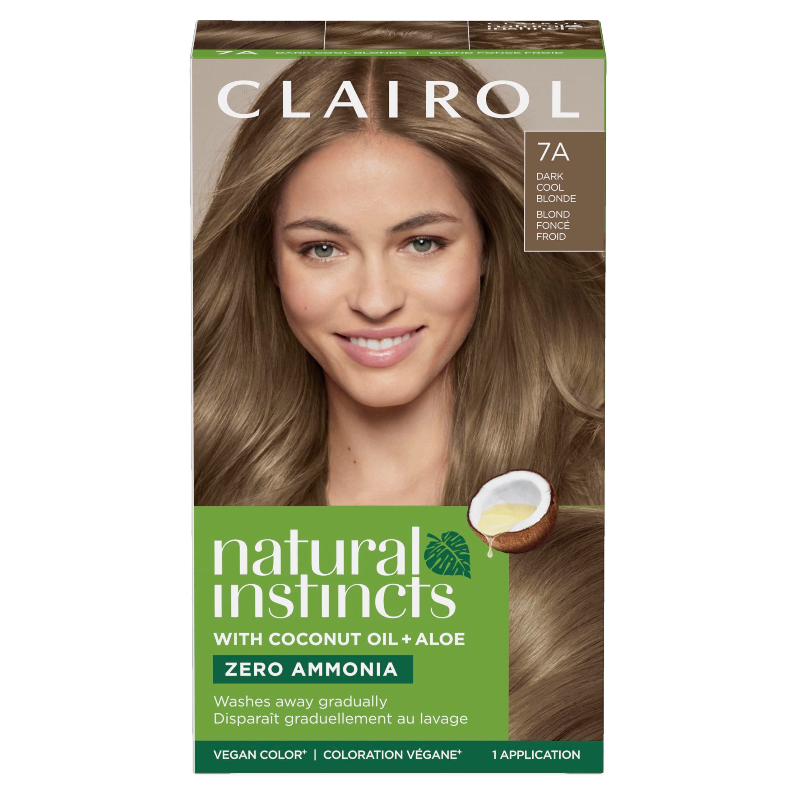 Clairol Natural Instincts Demi-Permanent Hair Dye, 7A Dark Cool Blonde Hair Colour, Pack of 1
