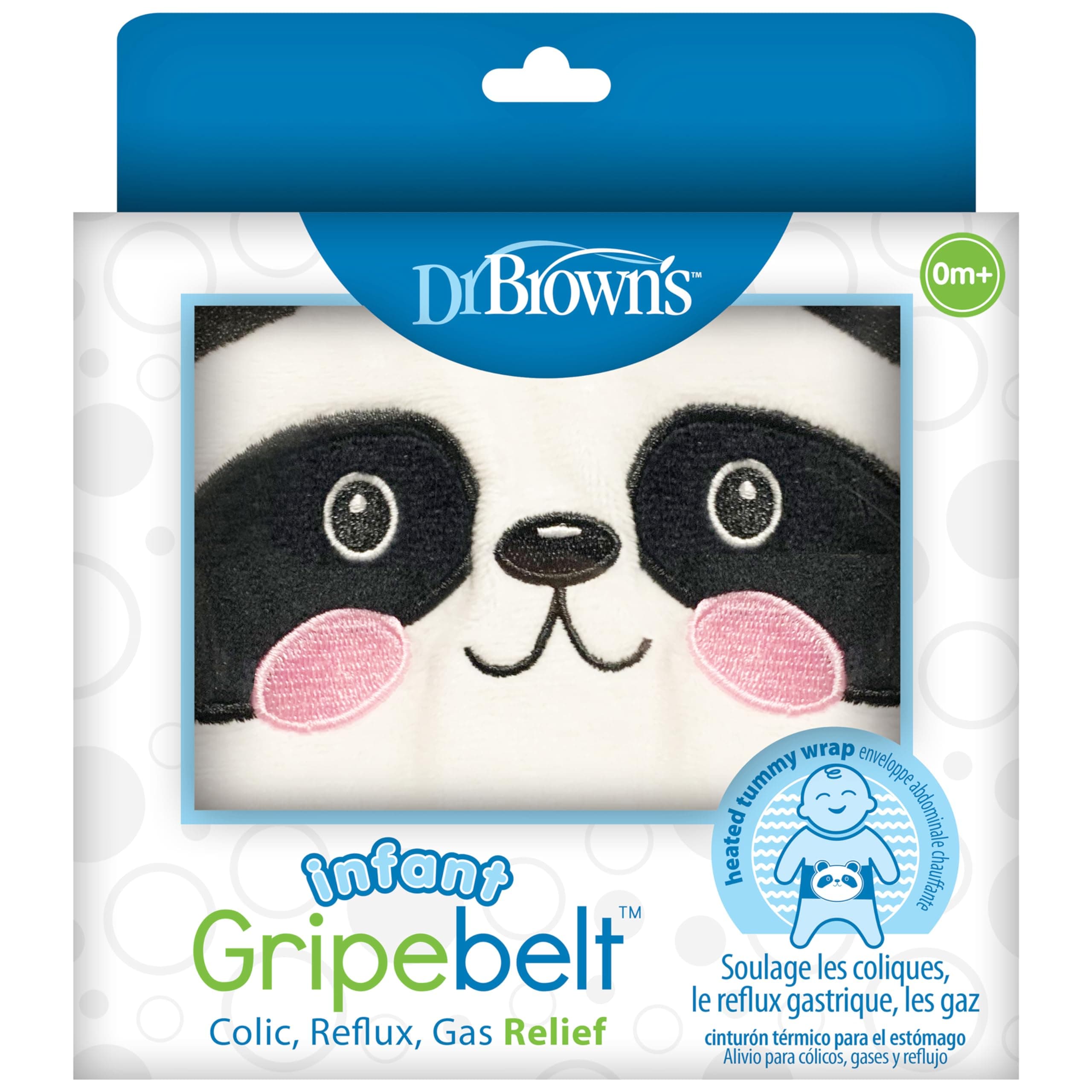 Dr. Brown’s Infant Gripebelt for Colic Relief, Heated Tummy Wrap, Baby Swaddling Belt for Gas Relief, Natural Relief for Upset Stomach in Babies and Toddlers, Panda, 0-3m