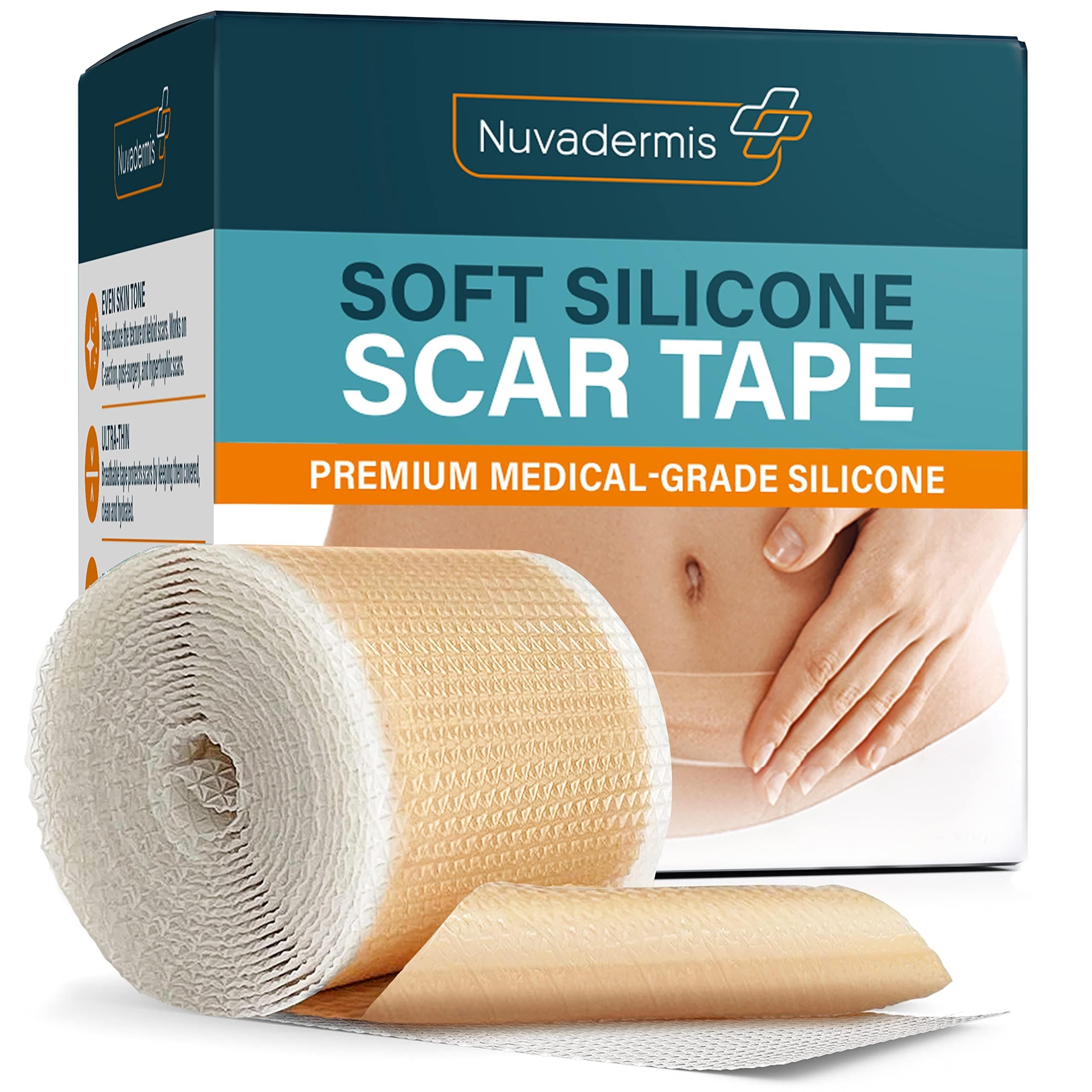 Silicone Scar Sheets for Surgical Scars - 120" x 1.5" Roll - Medical Grade Silicone Scar Tape and Face Tape for Wrinkles, Keloid Scars, and Hypertrophic Scars - Reusable - 1 Pack