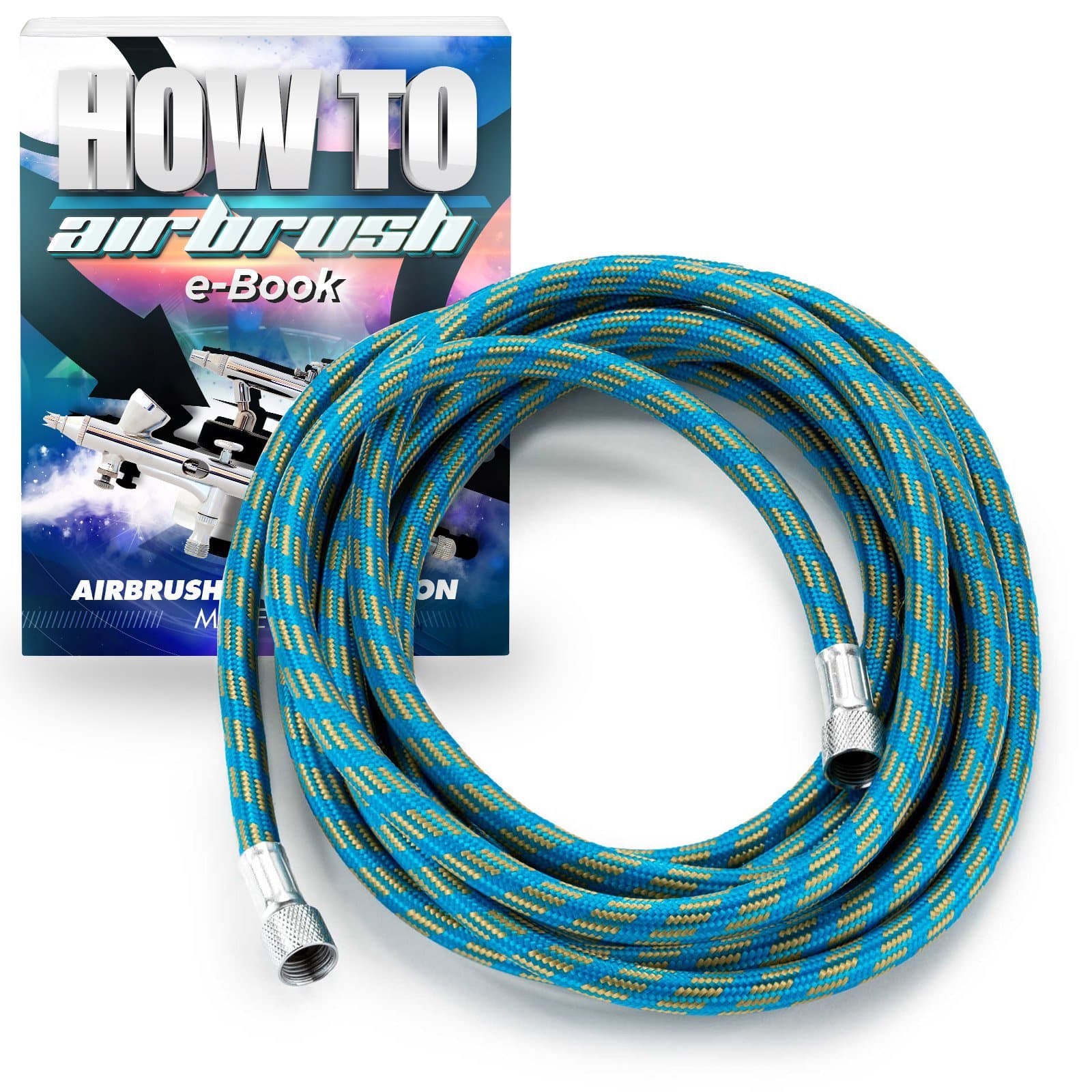PointZeroAirbrush 10' Braided Airbrush Air Hose - 1/8 in. BSP