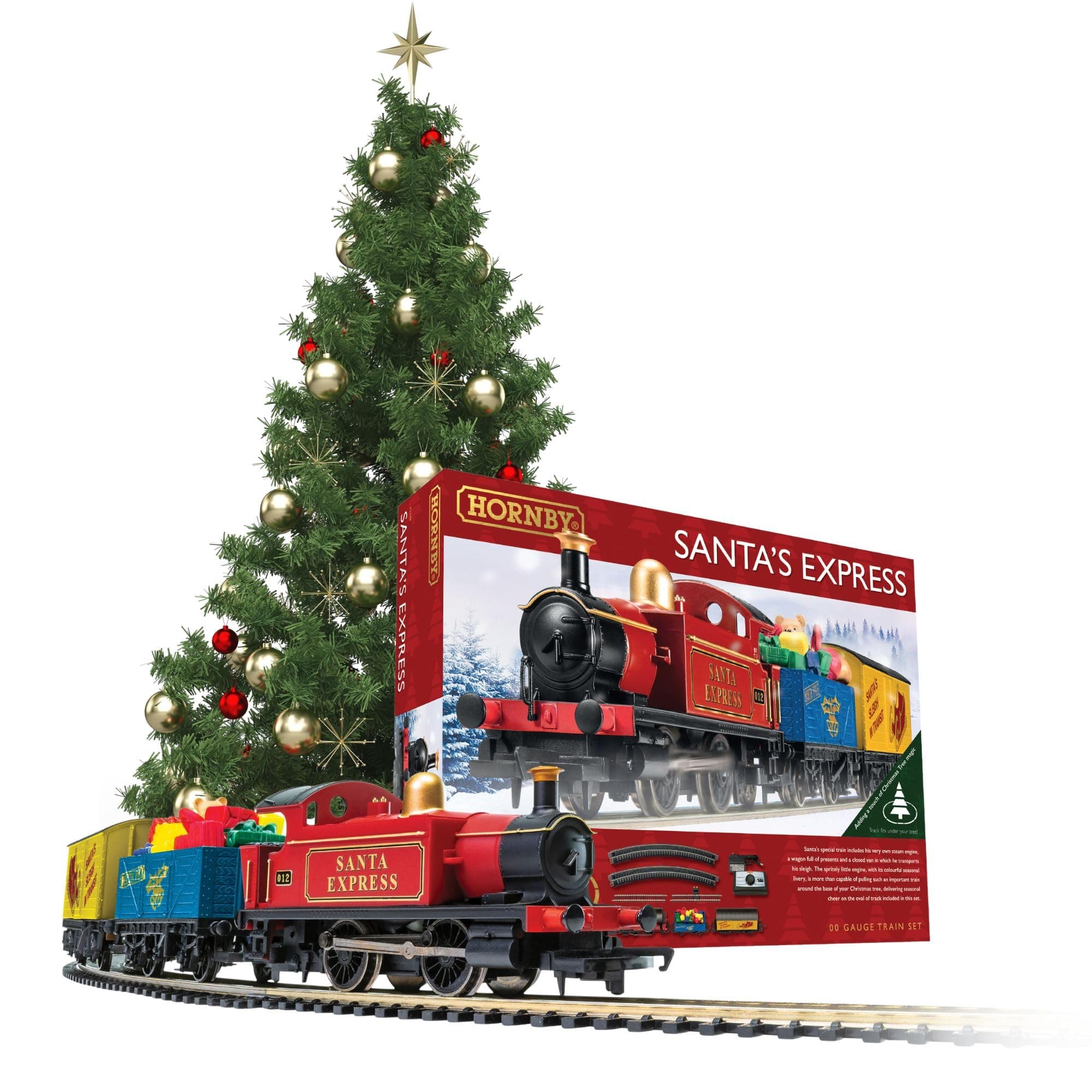 Santa's Express Christmas Toy Train Set R1248, Red, Blue & Yellow