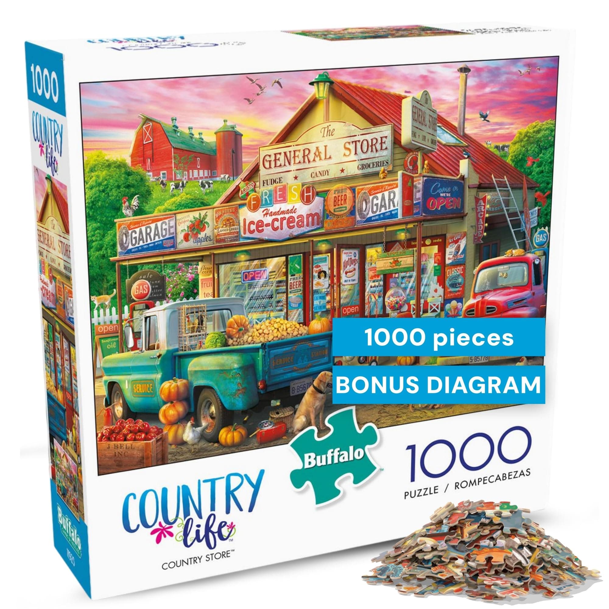 Country Store - Eduard - 1000 Piece Fall Jigsaw Puzzle for Adults - Challenging Autumn Puzzle Perfect for Game Nights - Country Life Collection - Finished Size is 26.75 x 19.75