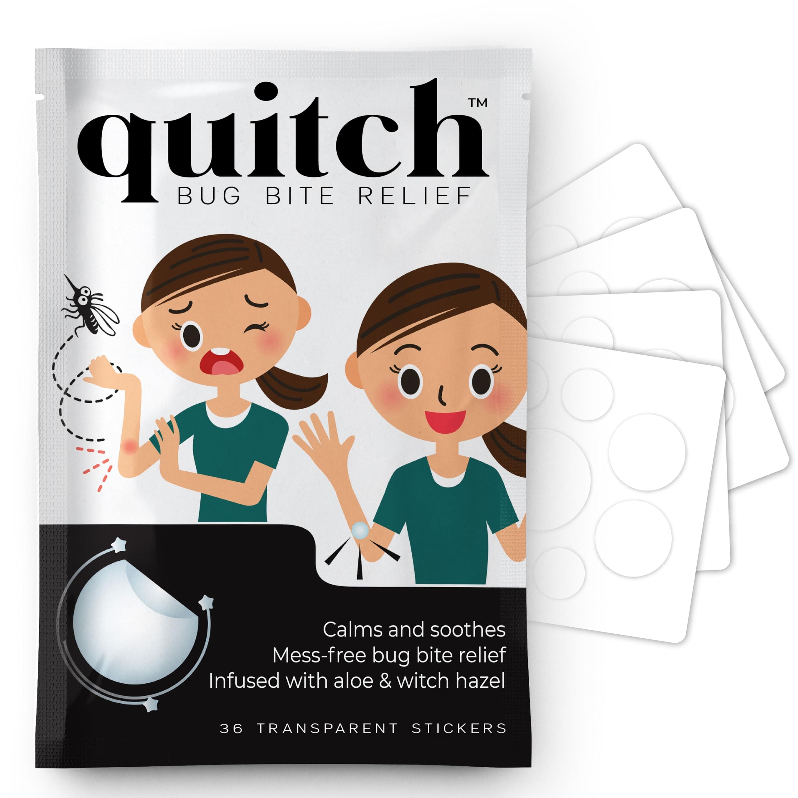 quitch Bug Bite Itch Relief Patch FSA Eligible, Summer Travel Essentials for Kids, Mosquito Anti Itch Cream Alternative, Summer Camp Essentials Itch Relief, Baby hydrocortisone Cream Alternative