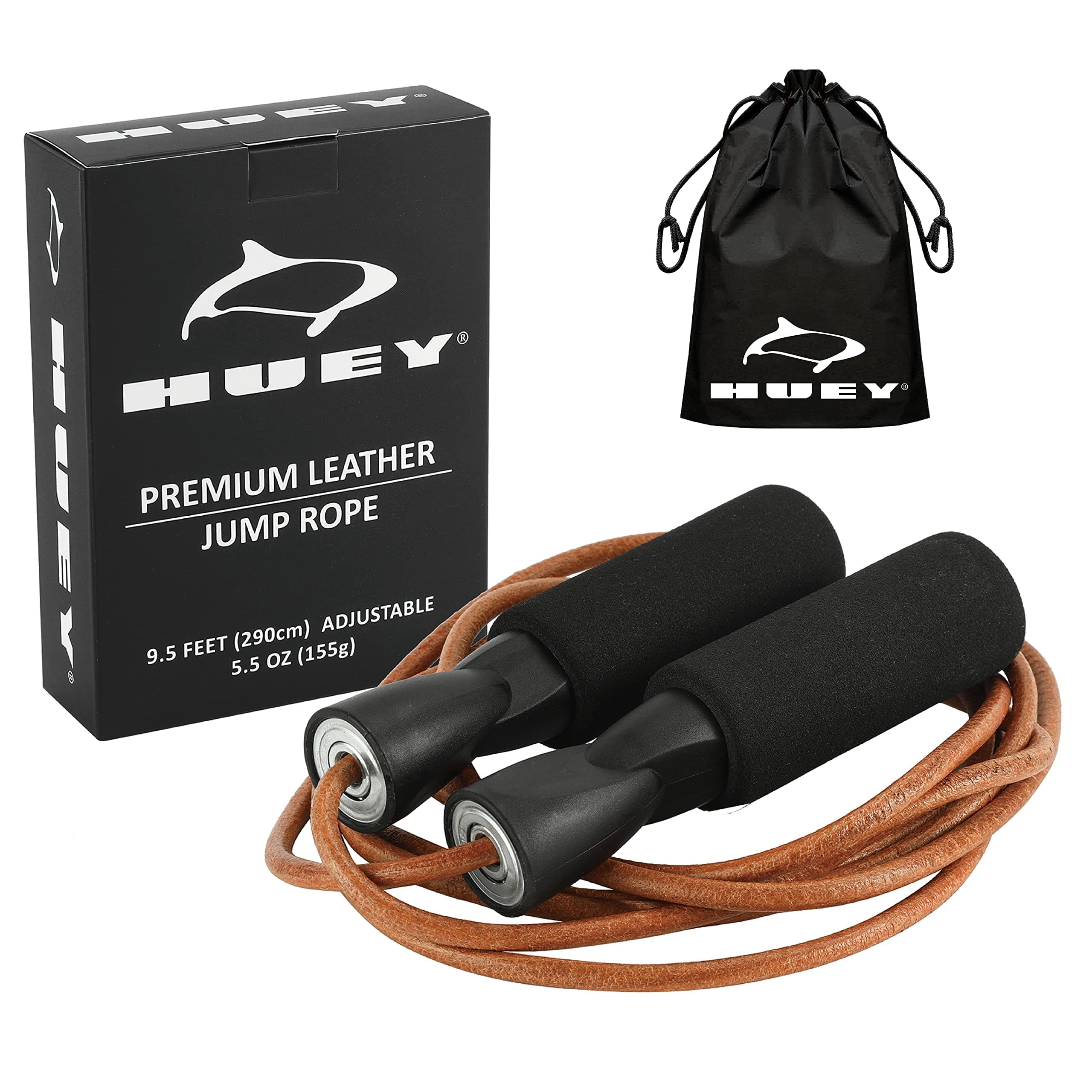 Sport Leather Jump Rope Adjustable Skipping Rope for Speed Quiet Training Boxing MMA Cardio Crossfit Fitness Works Well Both Indoor and Outside The Gym Like Playground for Beginner Men and Women