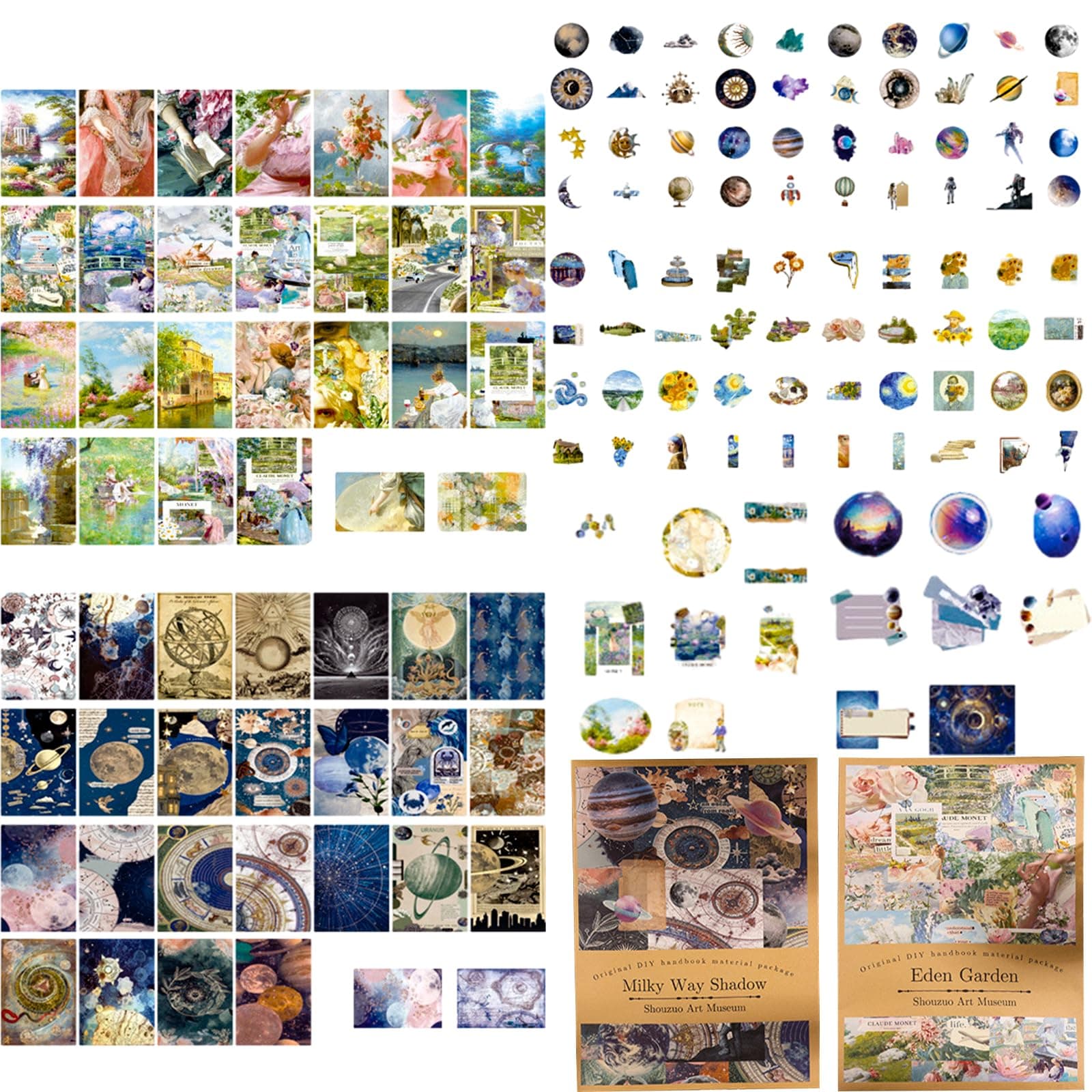 200 Pcs Scrapbook Stickers, Star River Light and Shadow Scrapbook Stickers Eden Garden Journal Stickers Book Accessories Hand Stickers for Notebook DIY Art Craft Card Making