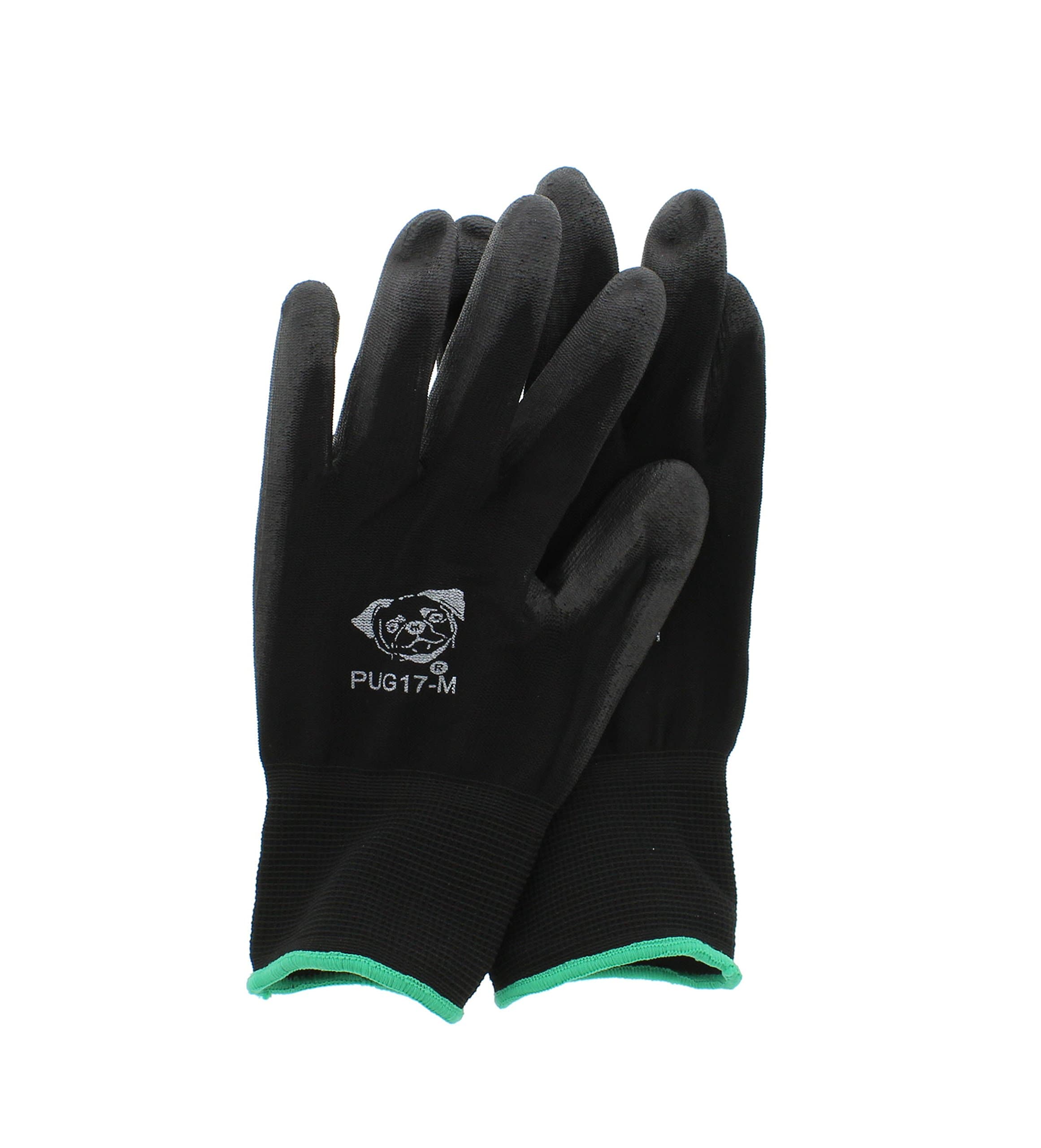 Global Glove PUG17 Black Polyurethane Coated Nylon Gloves, 6 Dozen MEDIUM