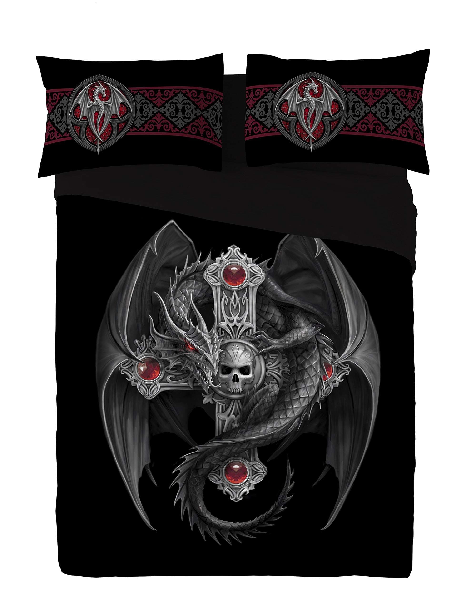 Gothic Dragon Duvet Covers Set with Pillowcases US 86 x 102 inches Bed - Dark Fantasy Anne Stokes Artwork