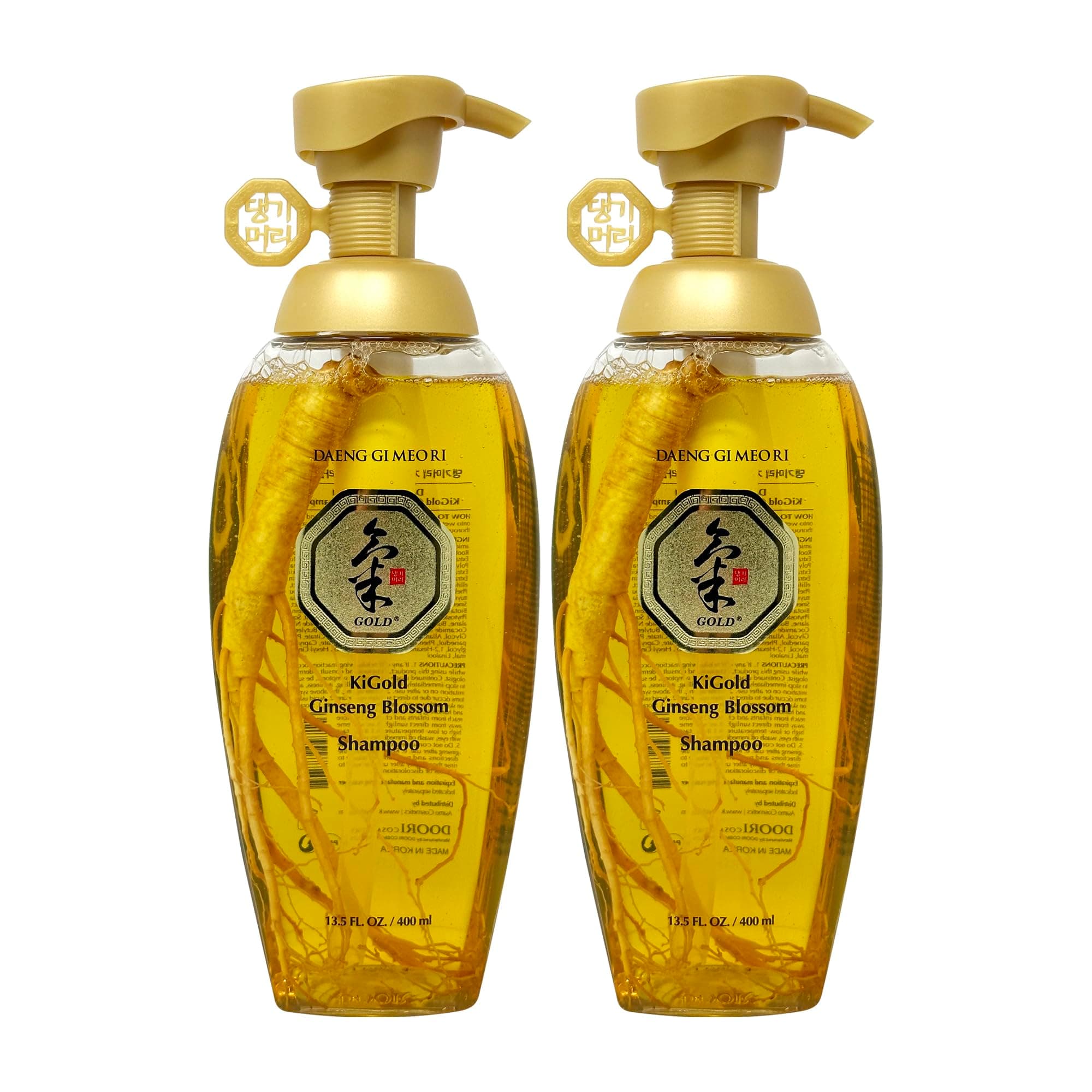 Daeng Gi Meo Ri- Ki Gold Ginseng Blossom Shampoo 13.5 FL OZ/ 400ml, Real Ginseng Inside, Herbal Shampoo, Hair Growth, Preventing Hair Loss (2)