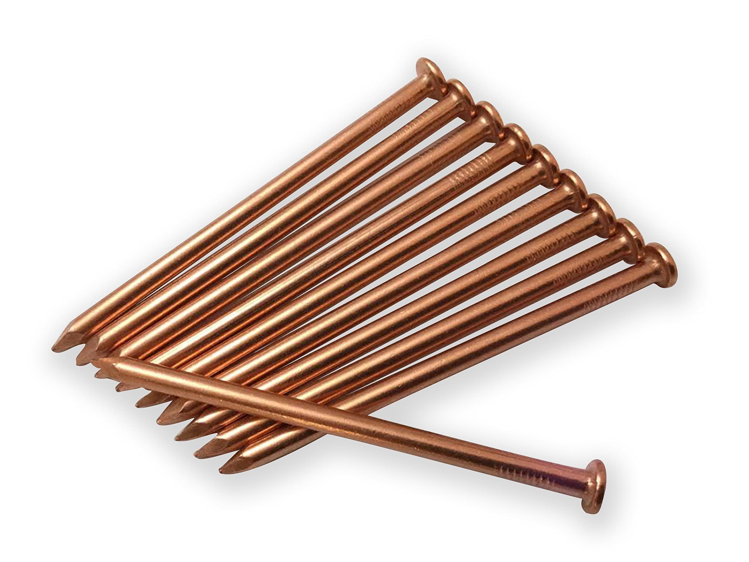 4" (106mm) Solid Copper Extra Long Stump Removal Spikes x10, Copper nails to kill a tree!