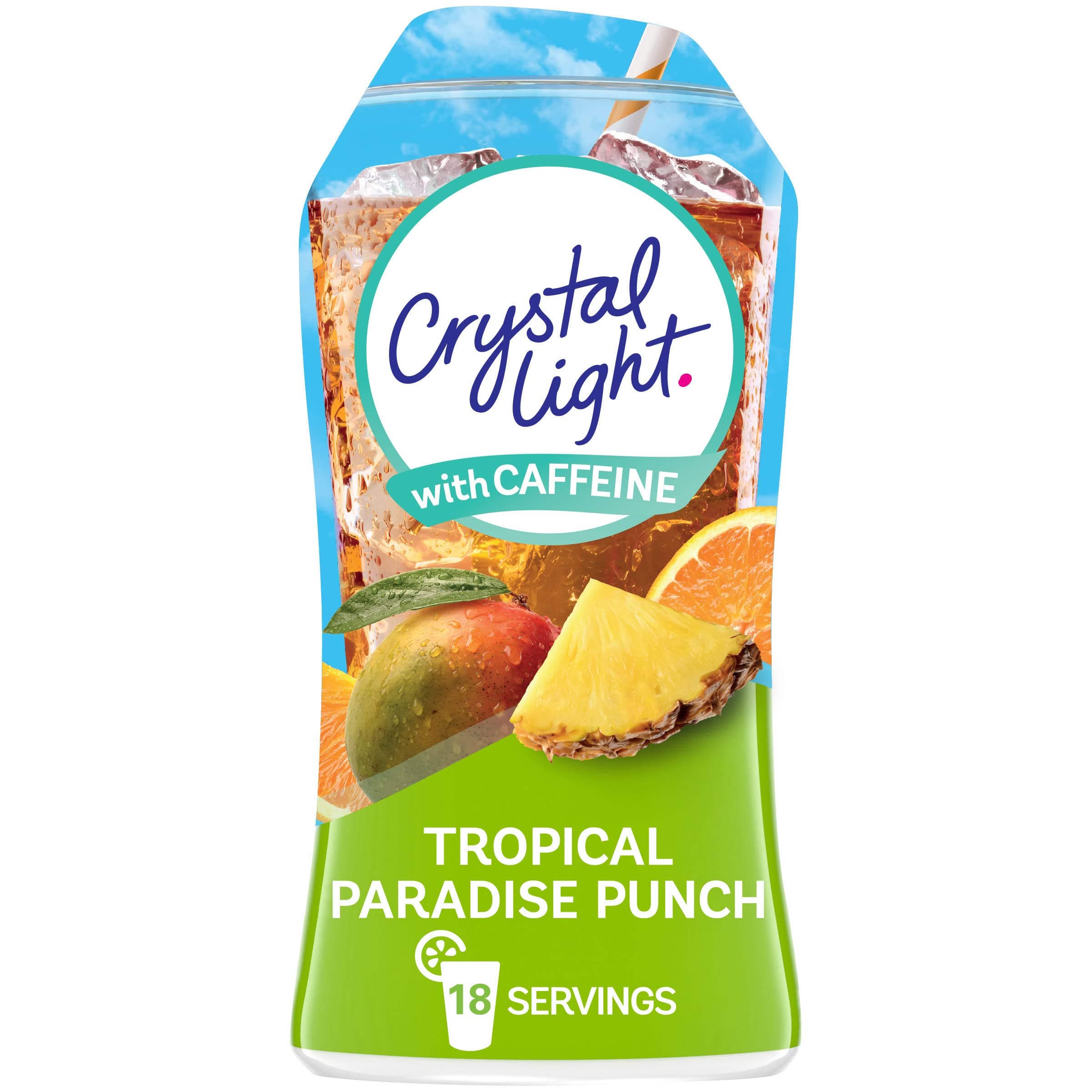 Crystal Light Sugar-Free Zero Calorie Liquid Water Enhancer with Caffeine - Tropical Paradise Punch Water Flavor Drink Mix (1.62 fl oz Bottle)