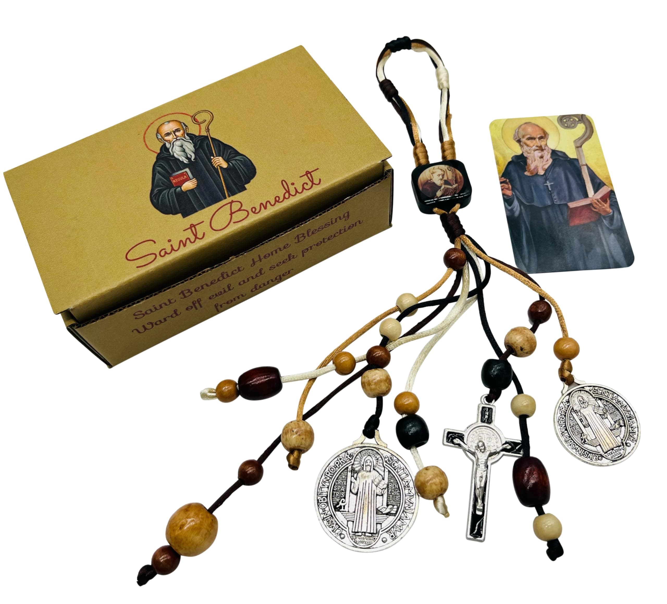 St Benedict Home Blessing Door Hanger with Saint Card House Blessing Deluxe Edition Gift Set