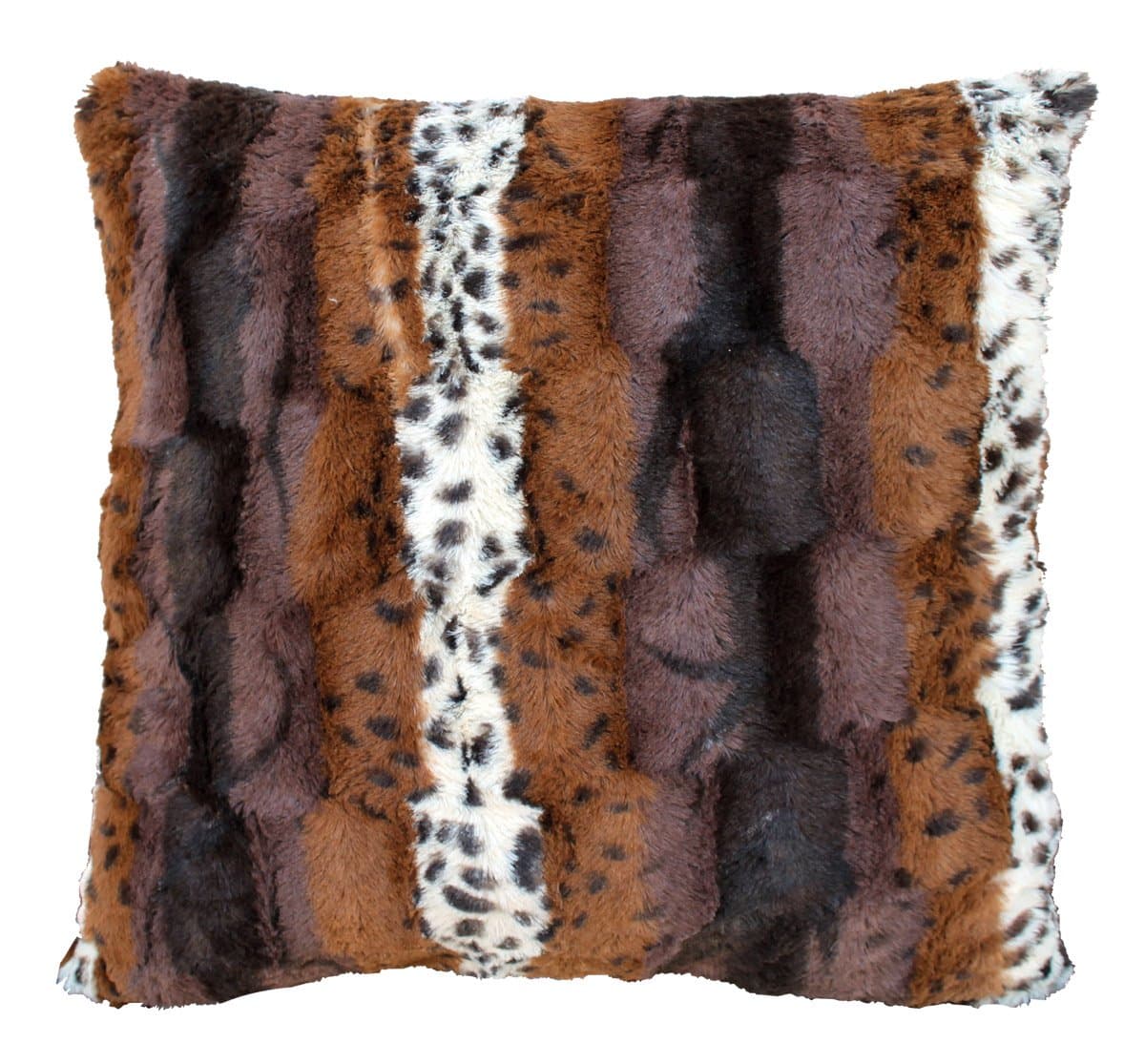 Safari Faux Fur Cushion Pillow Safari Brown 18 x 18 inch 700