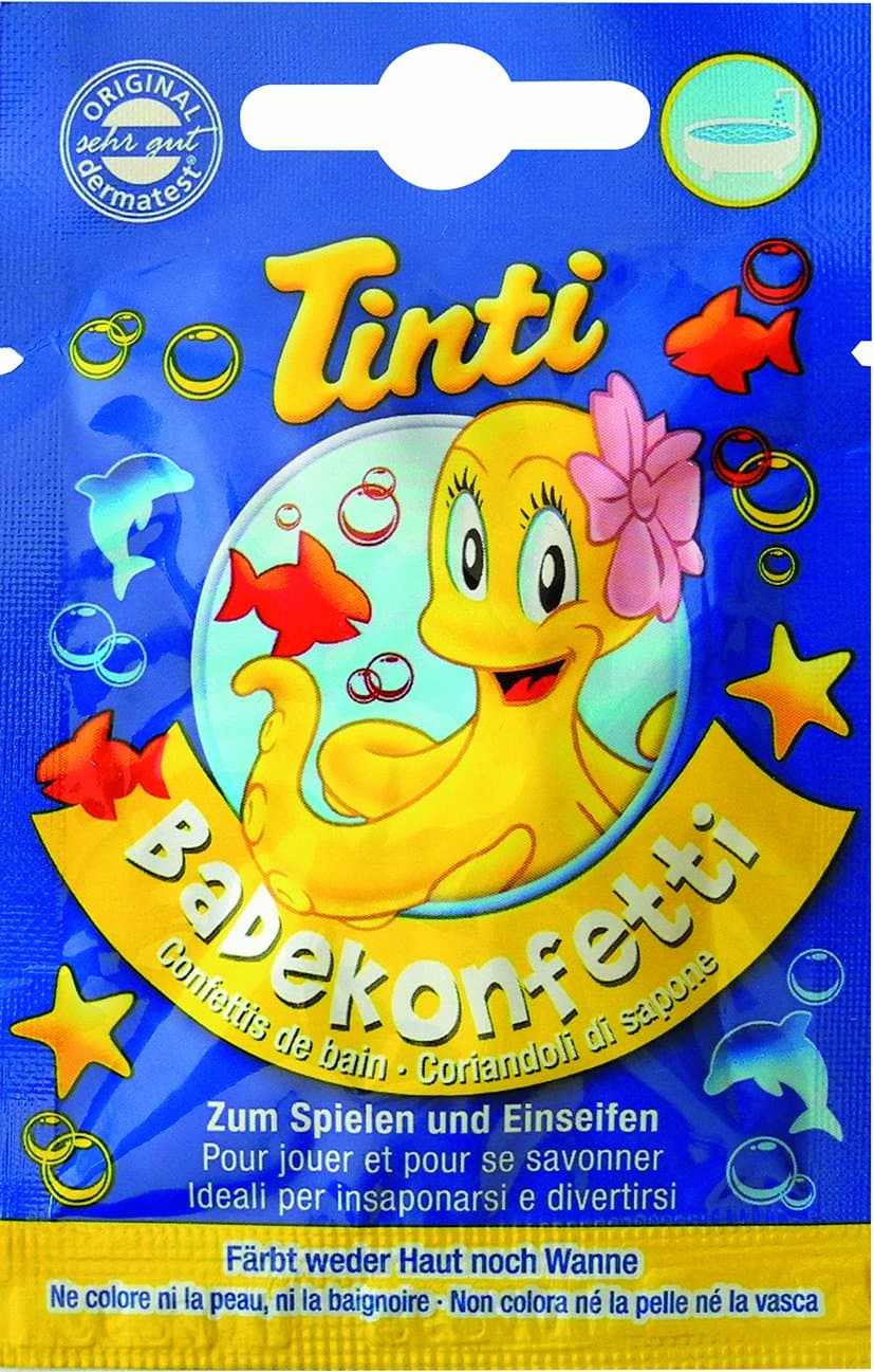 Single Bath CONFETTI Coloured Fishy Shapes - TINTI Badekonfetti 8g