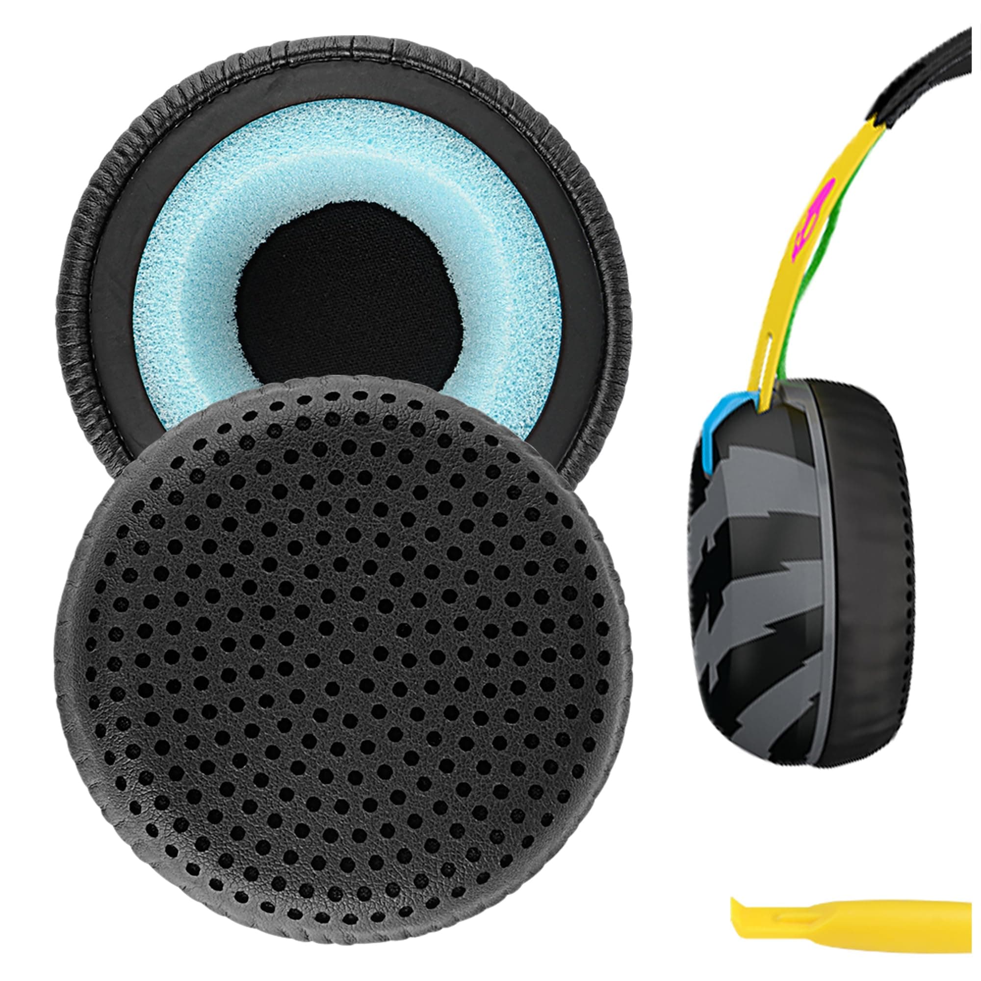 Geekria Replacement Ear Pads for Skullcandy Grind Bluetooth Wireless Headphones Ear Cushions, Repair Parts (Black)