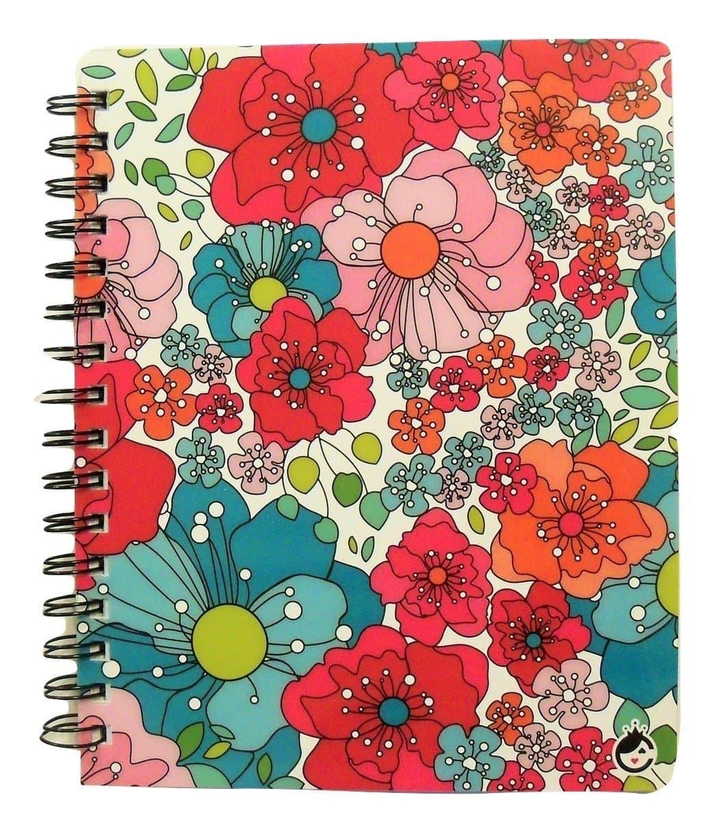 Studio C Carolina Pad The Sugarland Collection College Ruled 3-Subject Poly Cover Ideal Book (Leafy Flower Heads, 6.5 Inches x 8.75 Inches, 120 Sheets, 240 Pages)