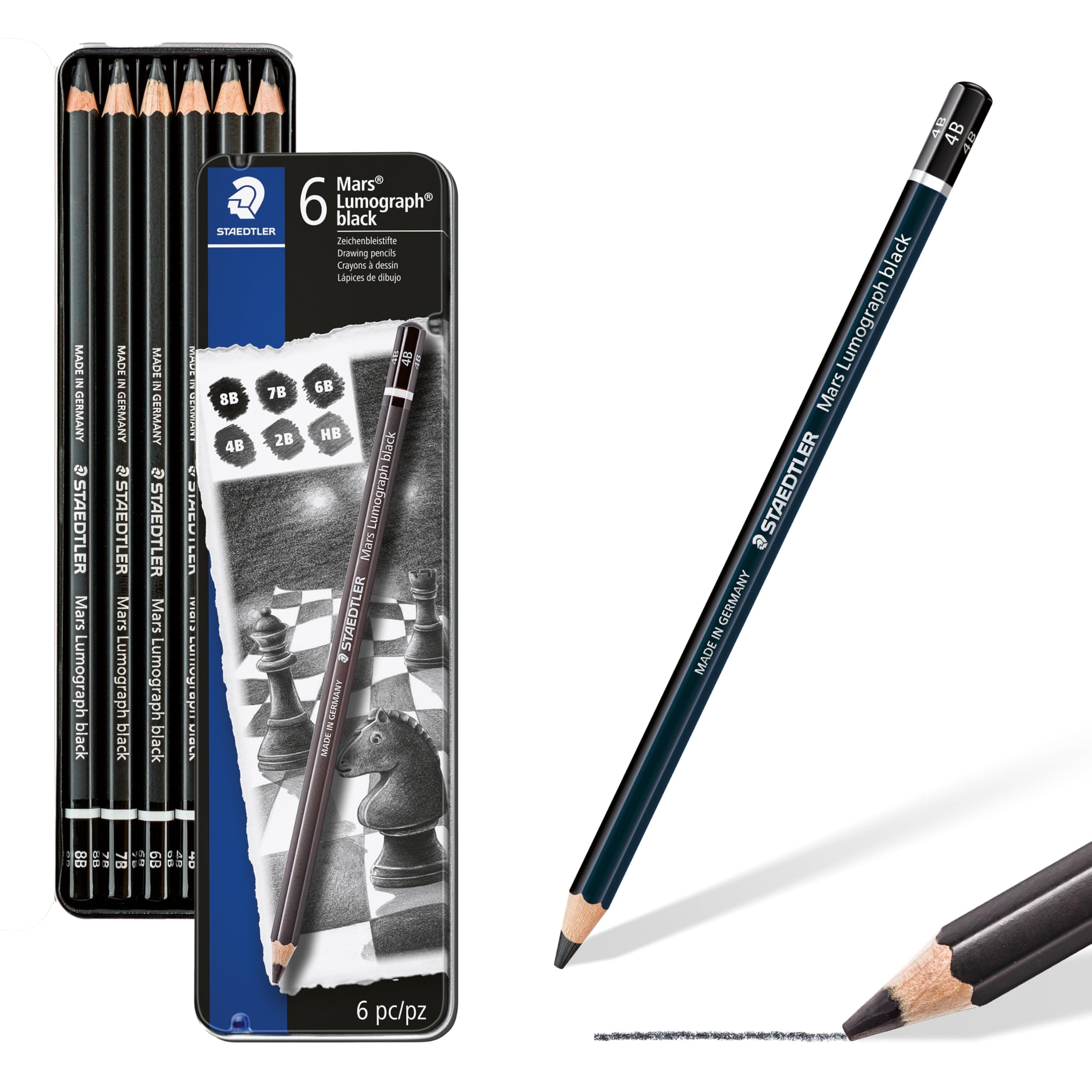 Staedtler Drawing Or Sketch Pencils Wood (100B G6),Black