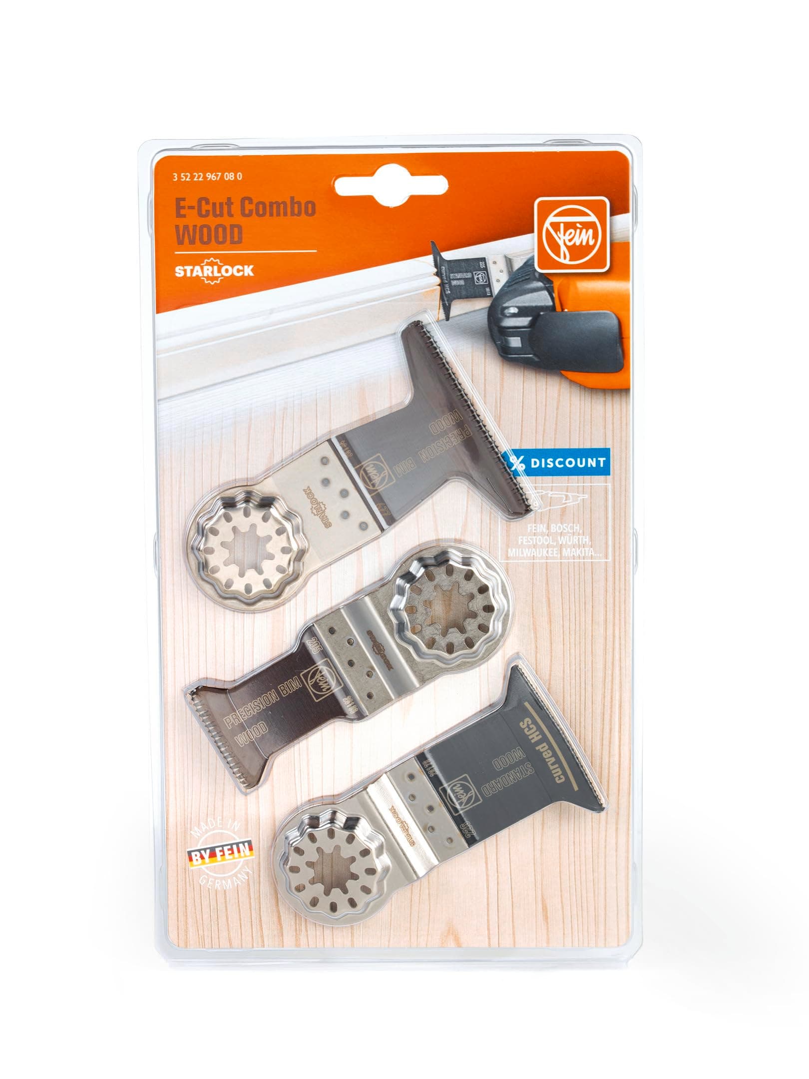 35222967080 Starlock Wood E-Cut Combo Set 3piece, Orange
